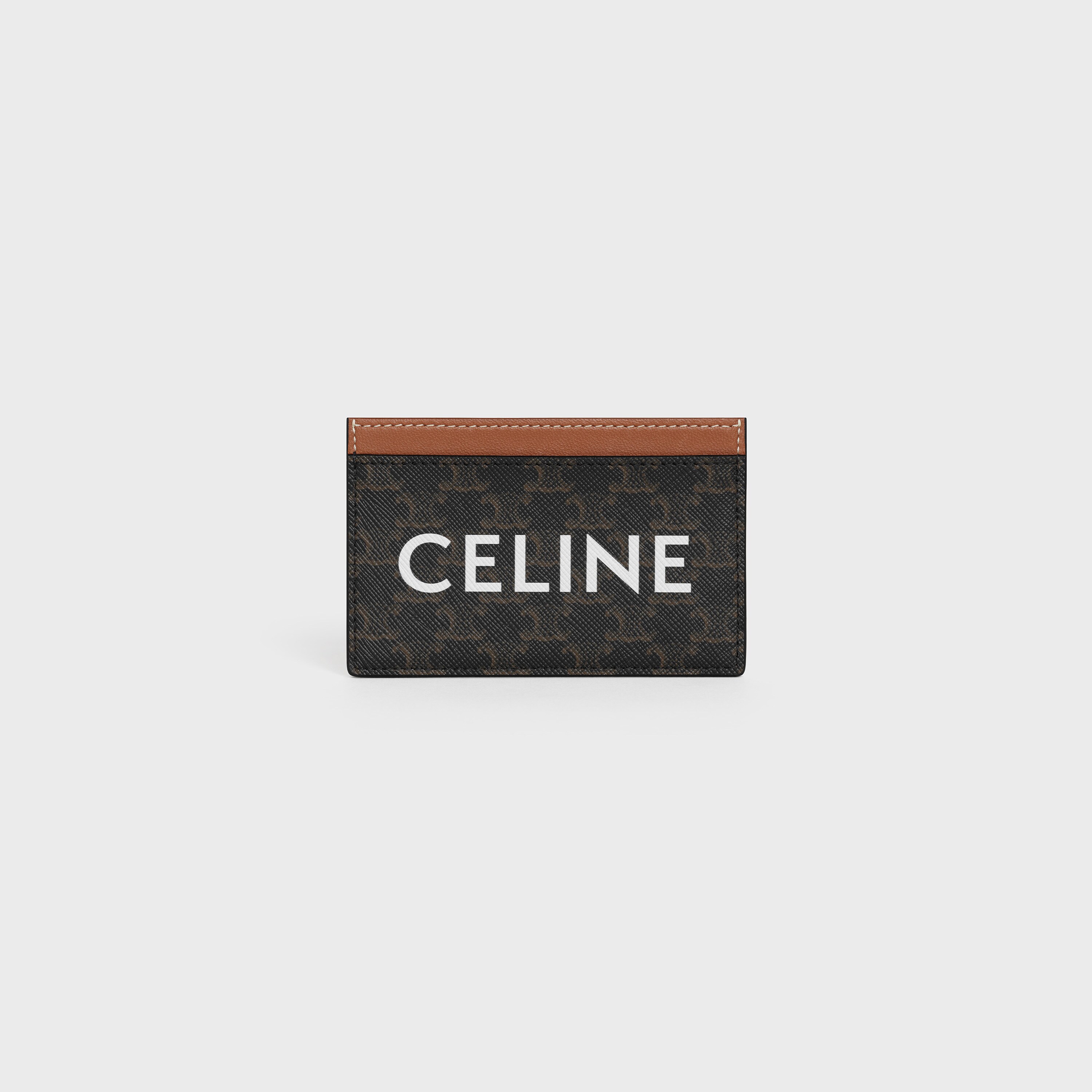 Celine Business Card Holder in Triomphe Canvas and Lambskin