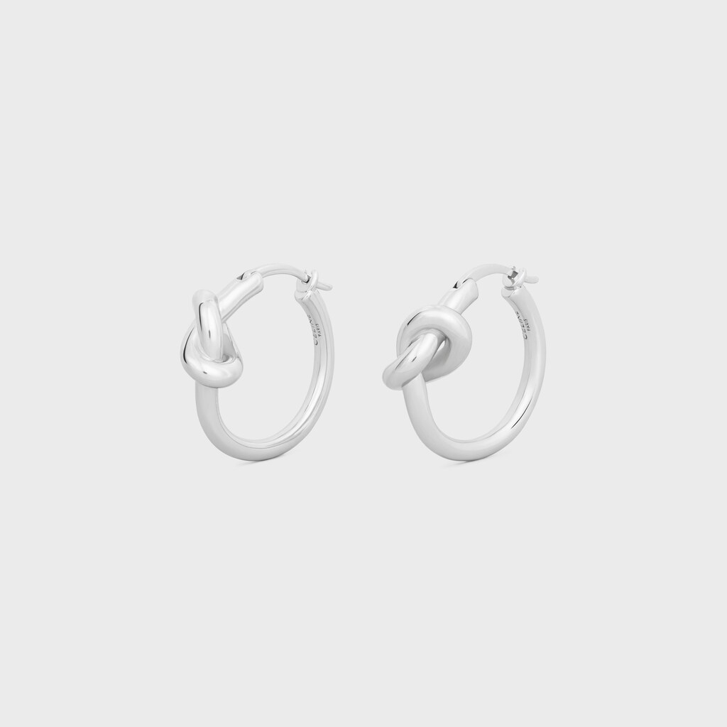 Orecchini A Cerchio Piccoli 10mm In Argento 925 Con Nodo Fiocco - Ipoallergenici, Gioielli Delicati Per Donne E Ragazze Con Orecchie Sensibili