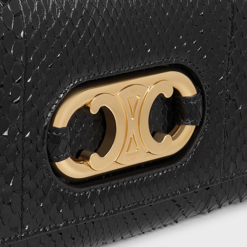 Clutch Maillon Triomphe in Python - Black | CELINE