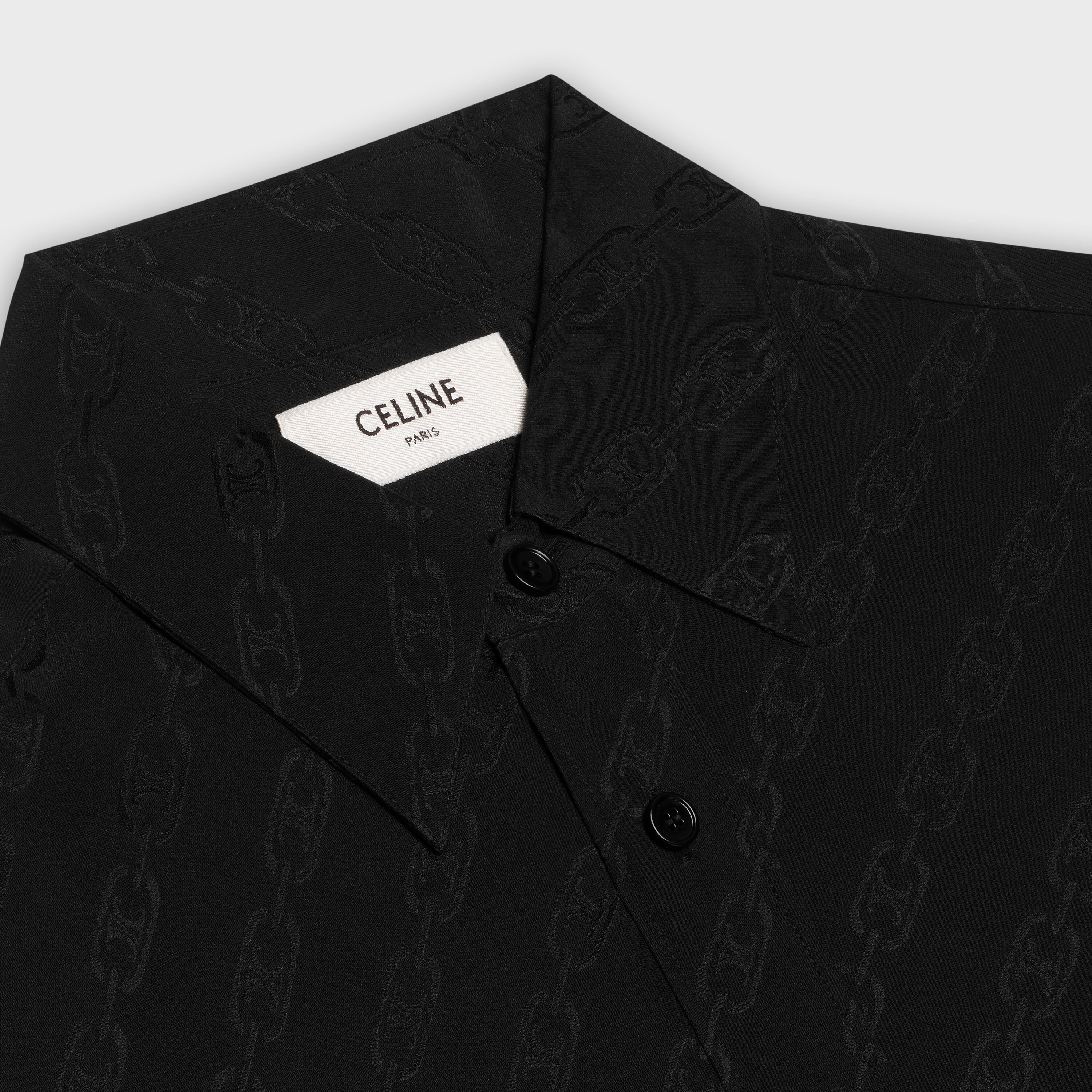 classic shirt in jacquard silk - null | CELINE