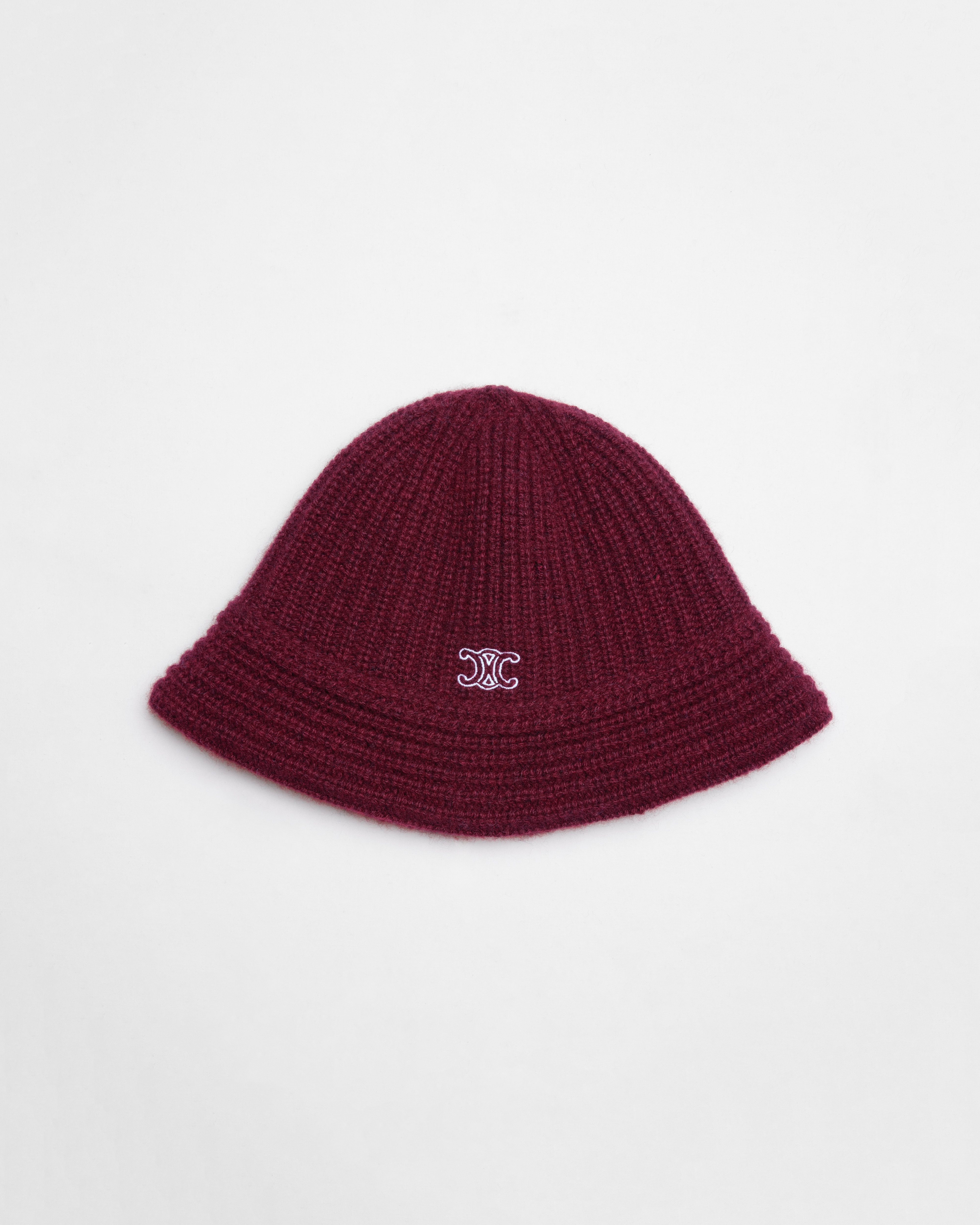 RIBBED CASHMERE BUCKET - BURGUNDY | CELINE