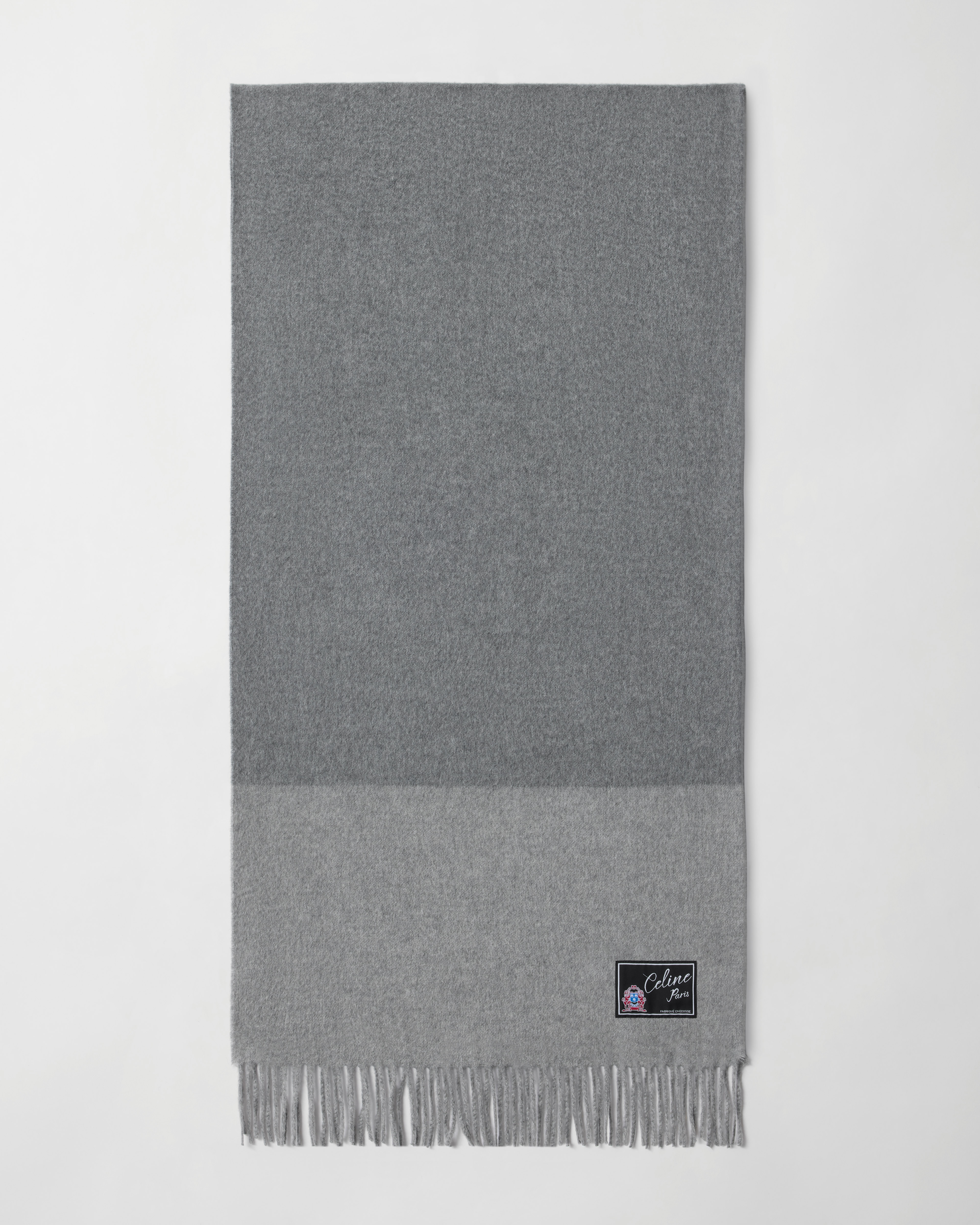 BICOLOR CASHMERE SCARF - DARK GREY/GREY | CELINE
