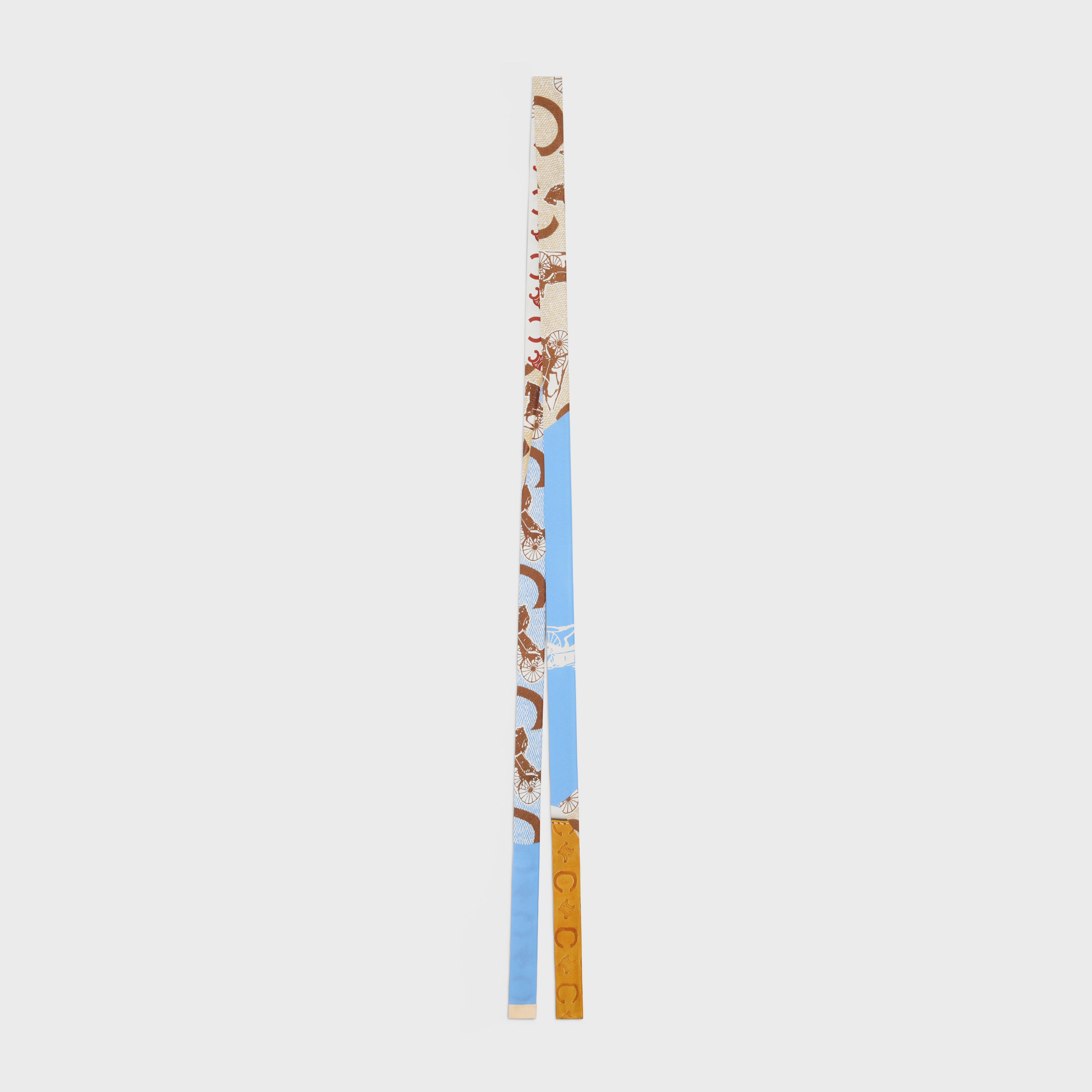 PATCHED C CALÈCHE RIBBON, 192 - VANILLA/BLUE/BROWN | CELINE