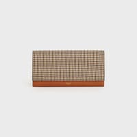 Cartera grande con solapa de tweed y piel de becerro - Tostado - 390 RUE SAINT-HONORE - 1 | CELINE