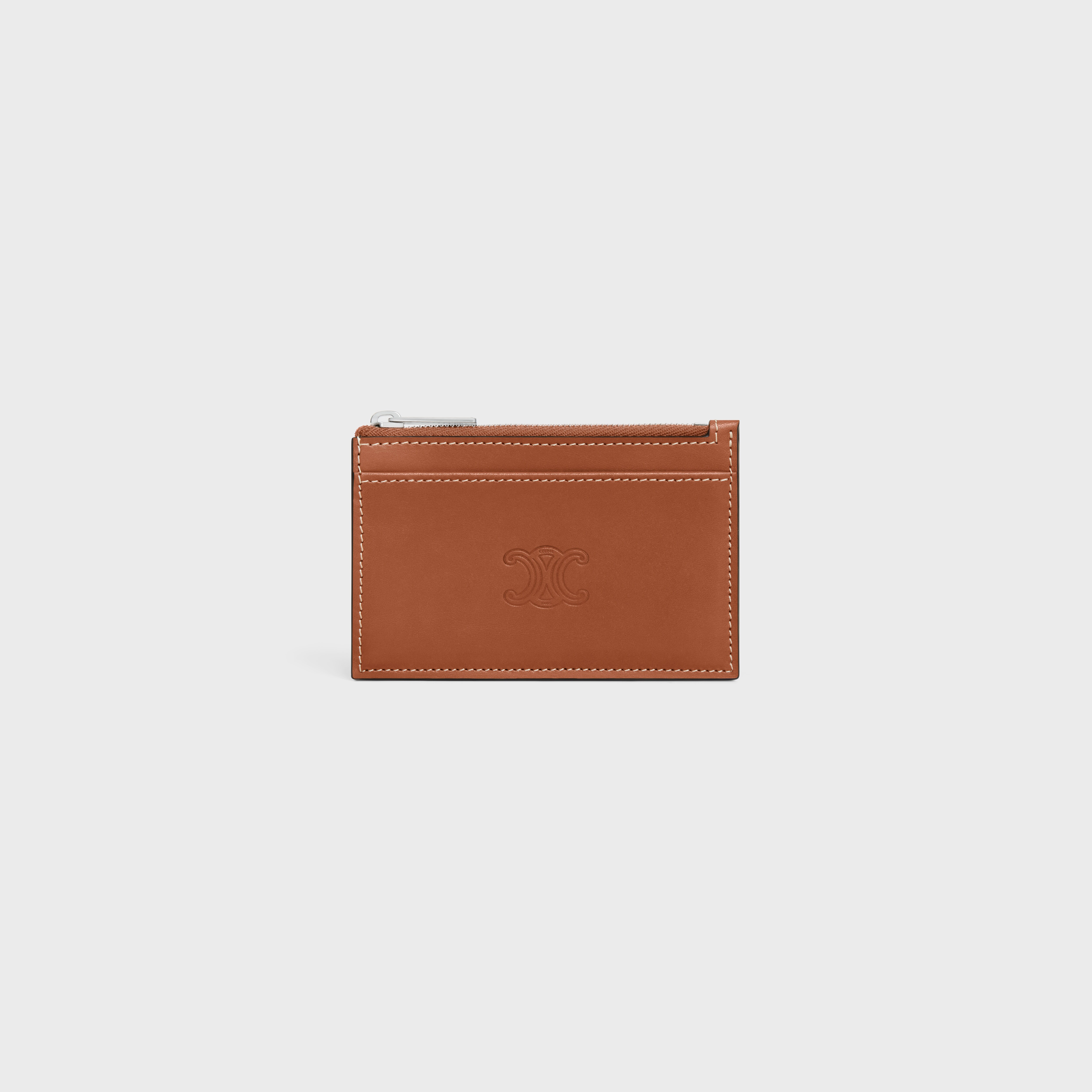 Porte-Cartes Zippé Draeger Paris – Rouge Et Doré, Polyuréthane – 10 Emplacements Cartes + 1 Poche Zippée