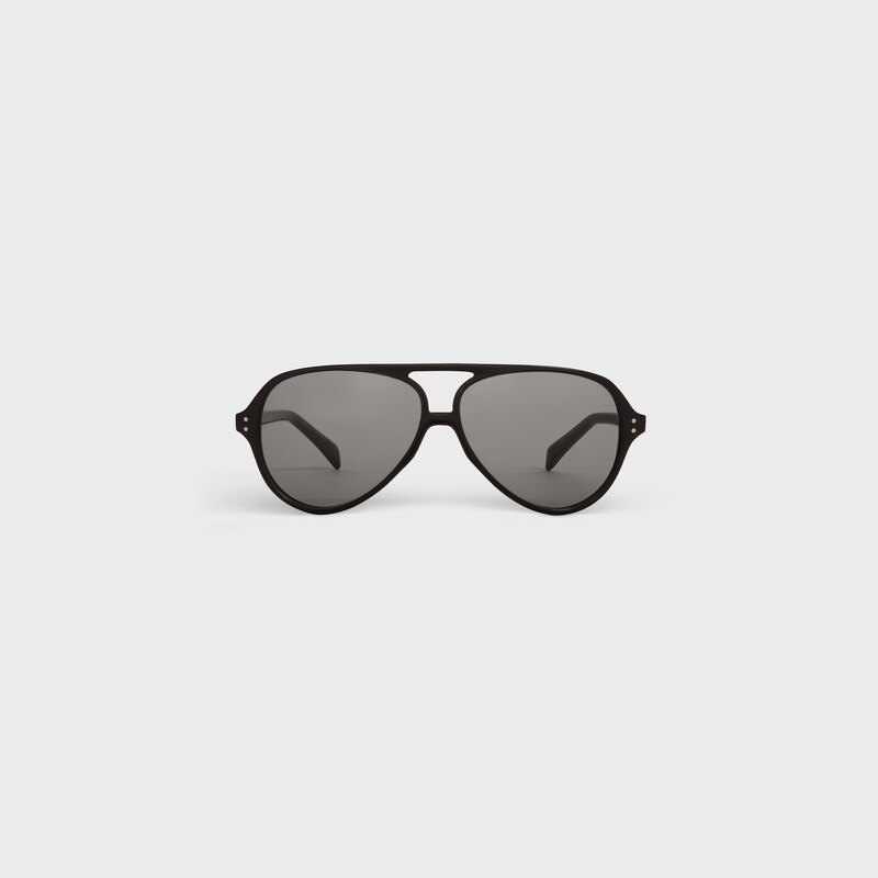 Black Frame 17 Sunglasses in Acetate with Polarized Lenses | CELINE