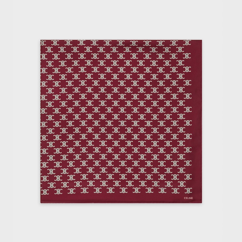 ‘TRIOMPHE’ signature-print SILK SCARF - null | CELINE