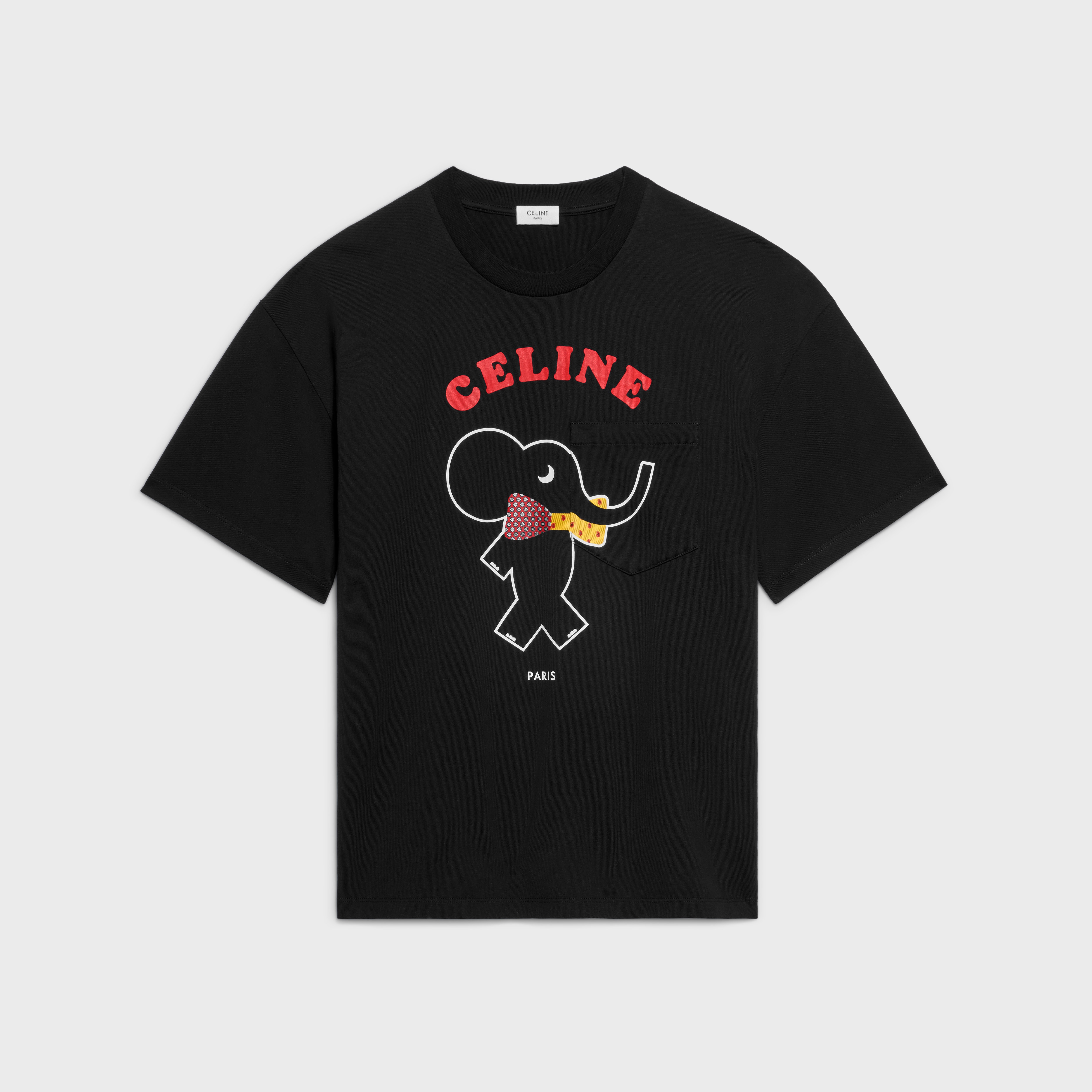 t-shirt IN cotton jersey - BLACK / MULTICOLOR | CELINE