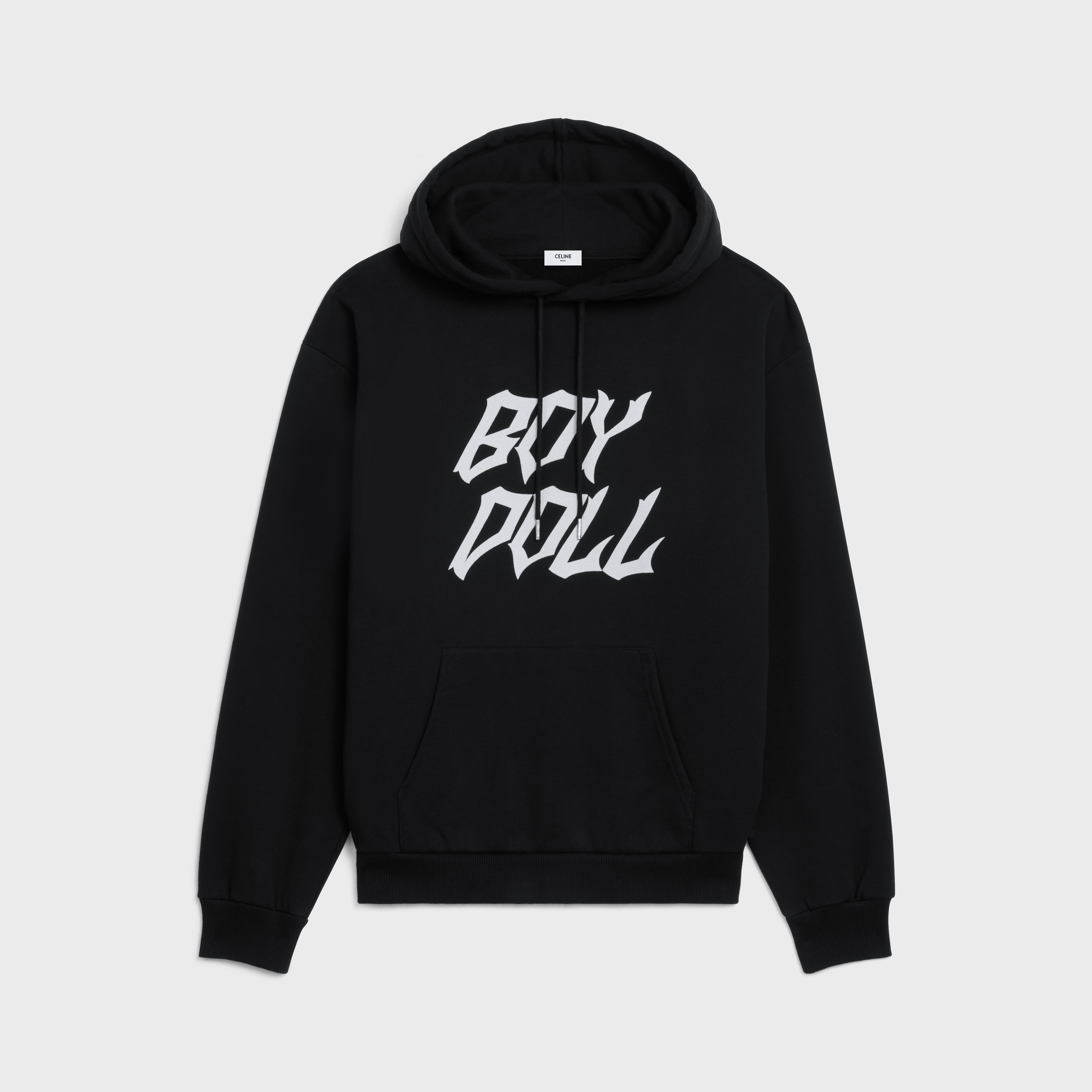 LOOSE BOY DOLL HOODIE IN COTTON FLEECE Black / white CELINE