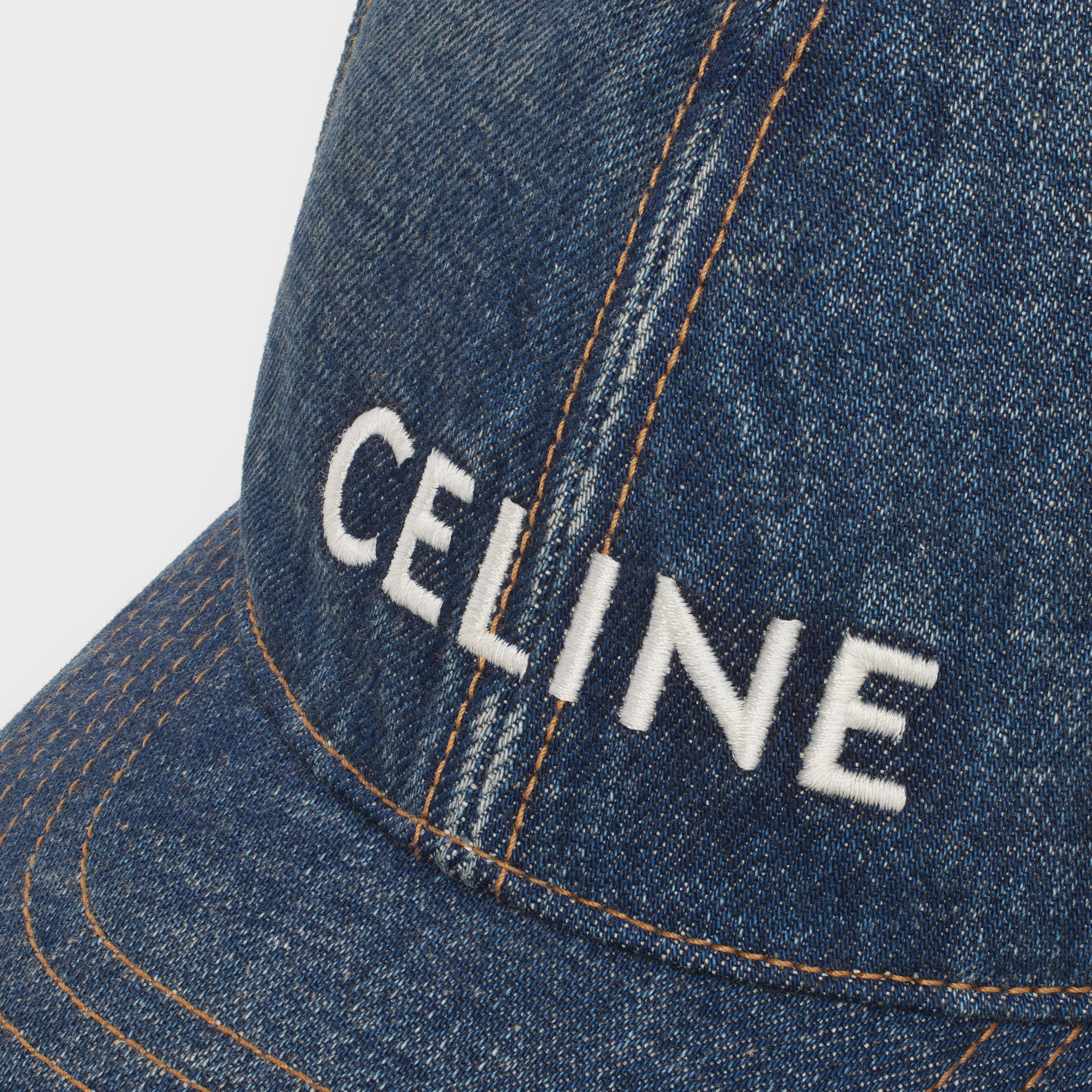 CELINE☆セリーヌ 刺繍入りデニムベースボールキャップ ユニセックス