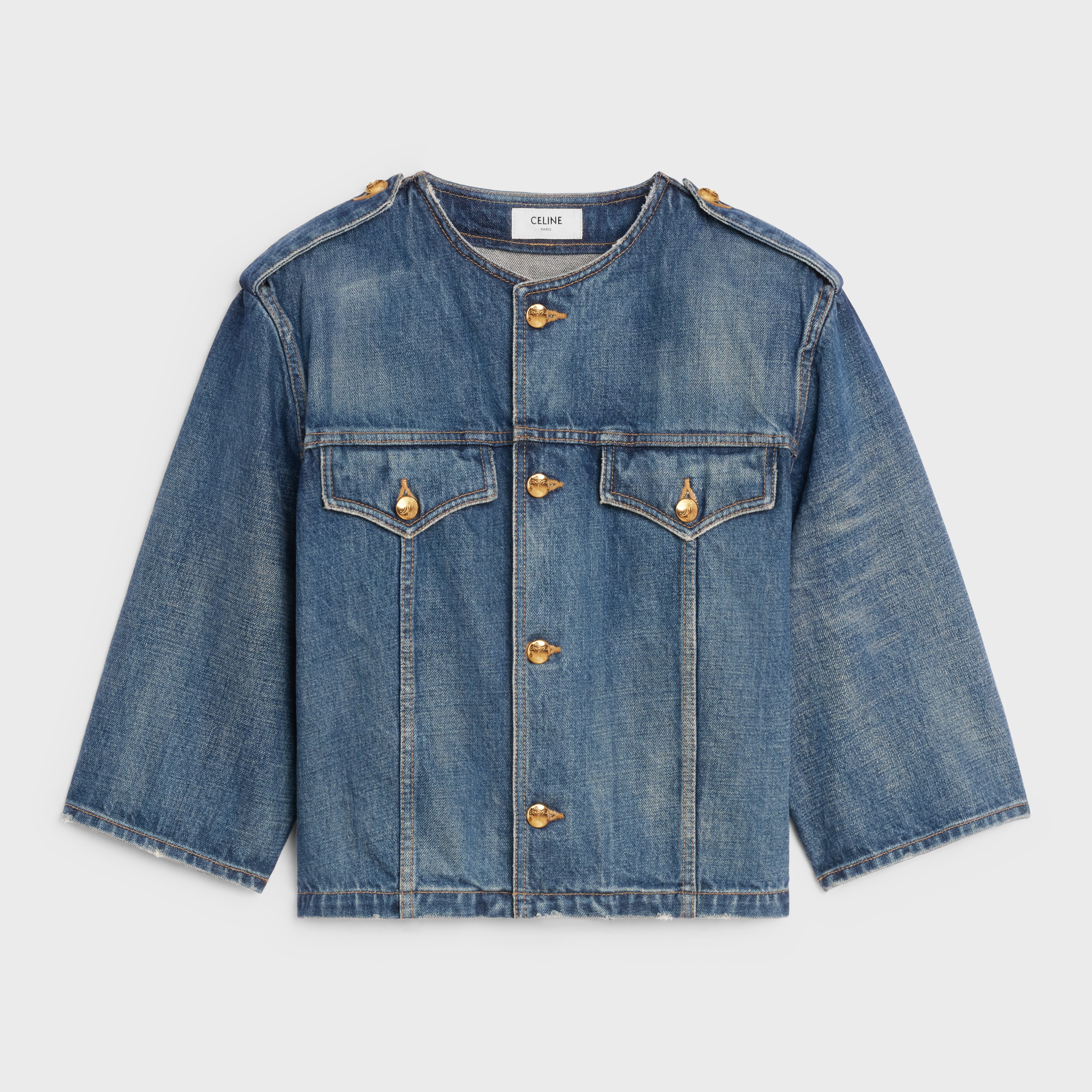 JACKET WITH PURE COLLAR IN DARK UNION 