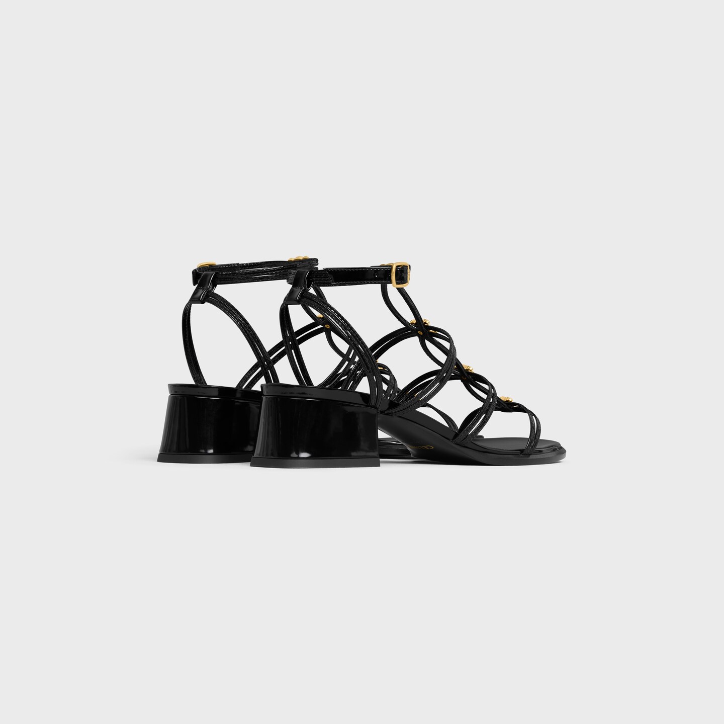 TRIOMPHE SANDAL 85 MM IN BLACK LAMBSKIN