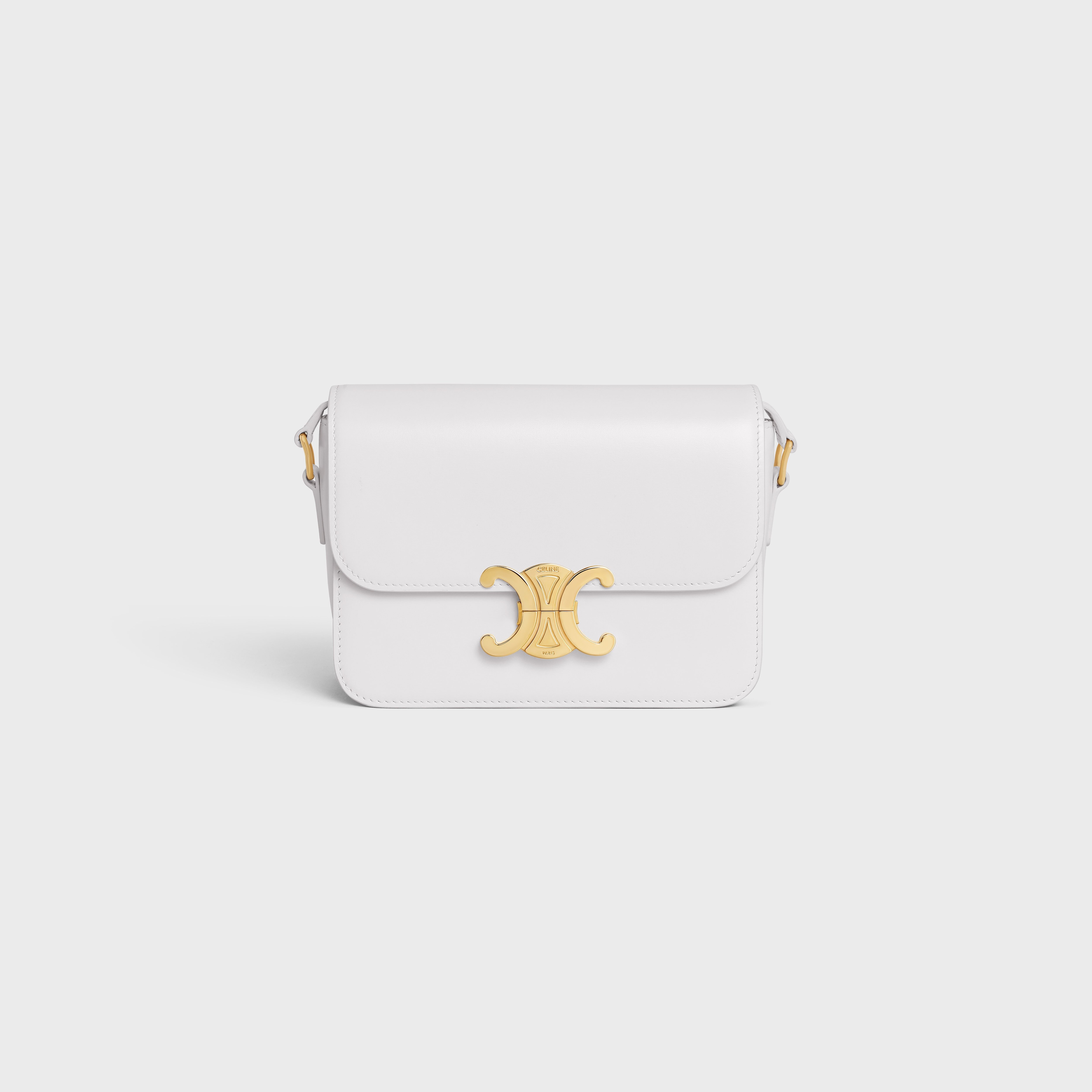 celine triomphe shoulder bag white