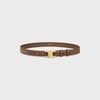 CL MEDIUM 25 MM TRIOMPHE BELT IN CHOCOLATE BROWN LEATHER GOLD HARDWARE
