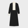 long pleated dress with plastron in WOOL SABLÉ | CELINE