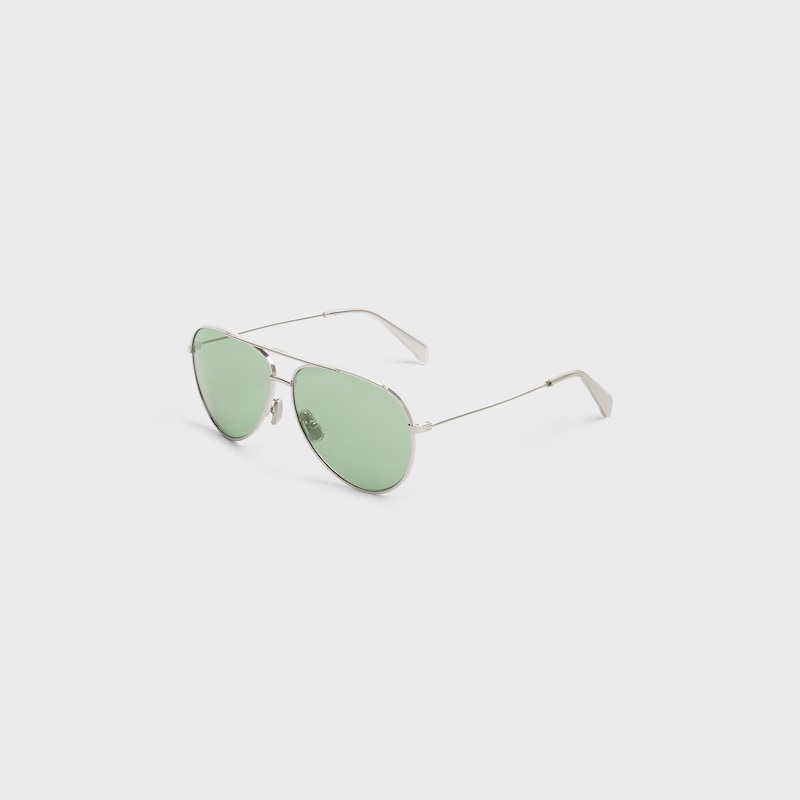 Metal Frame 01 sunglasses in Metal with Glitter Lenses | CELINE