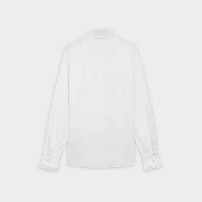 embroidered blouse in cotton poplin - null | CELINE