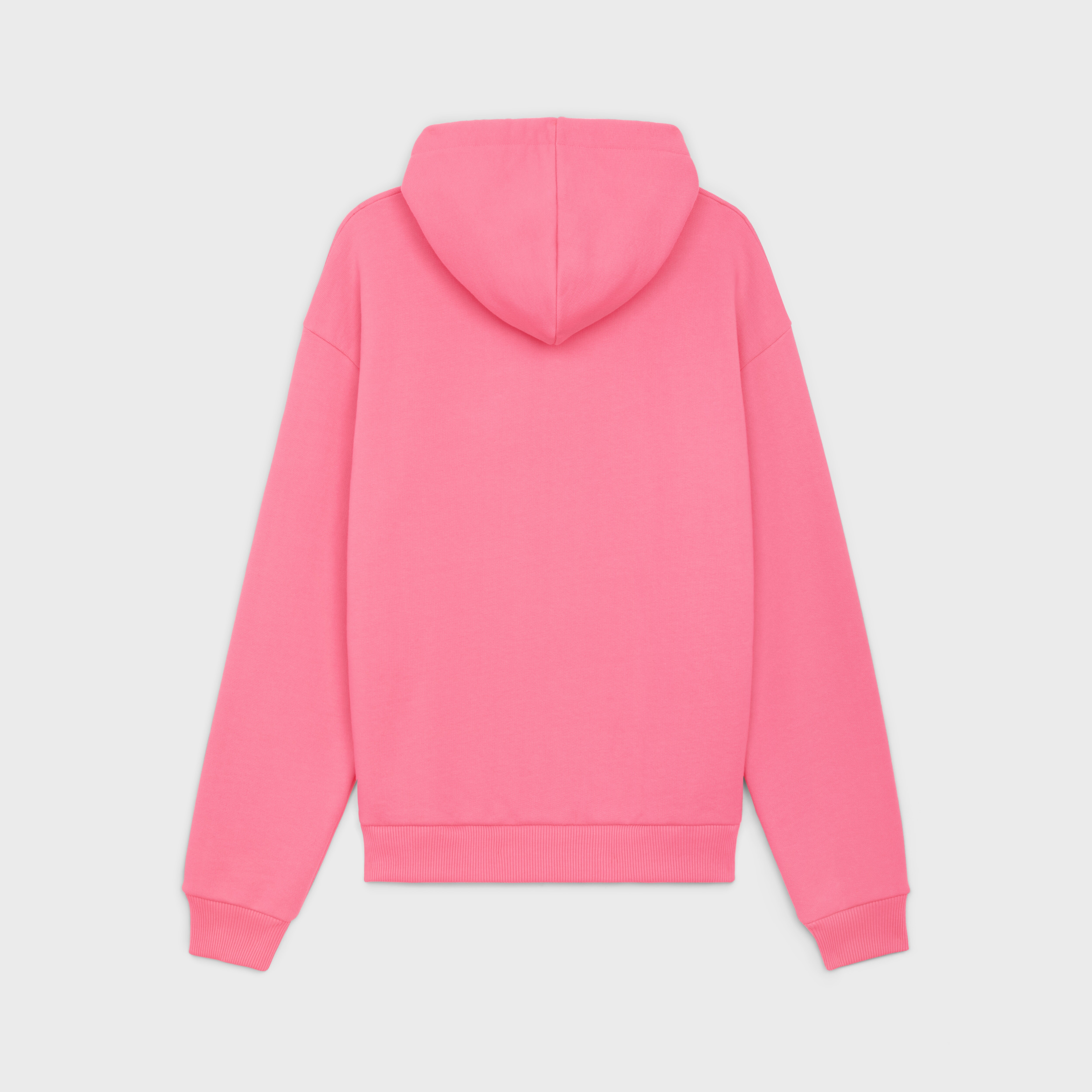 CELINE HOODIE IN COTTON FLEECE - PINK FLAMINGO / WHITE | CELINE