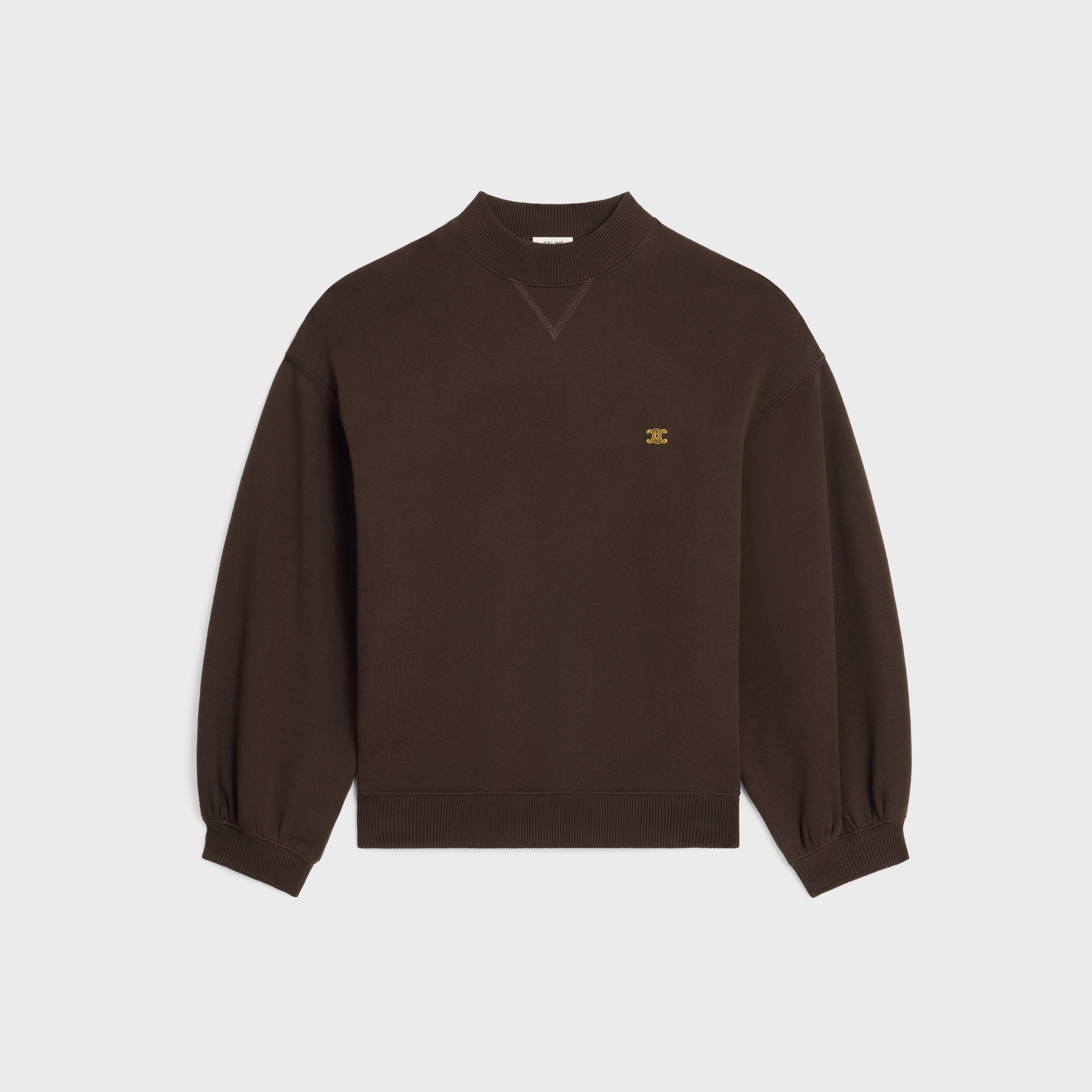 loose sweatshirt IN cotton fleece - BROWN/POST-IT YELLOW | CELINE