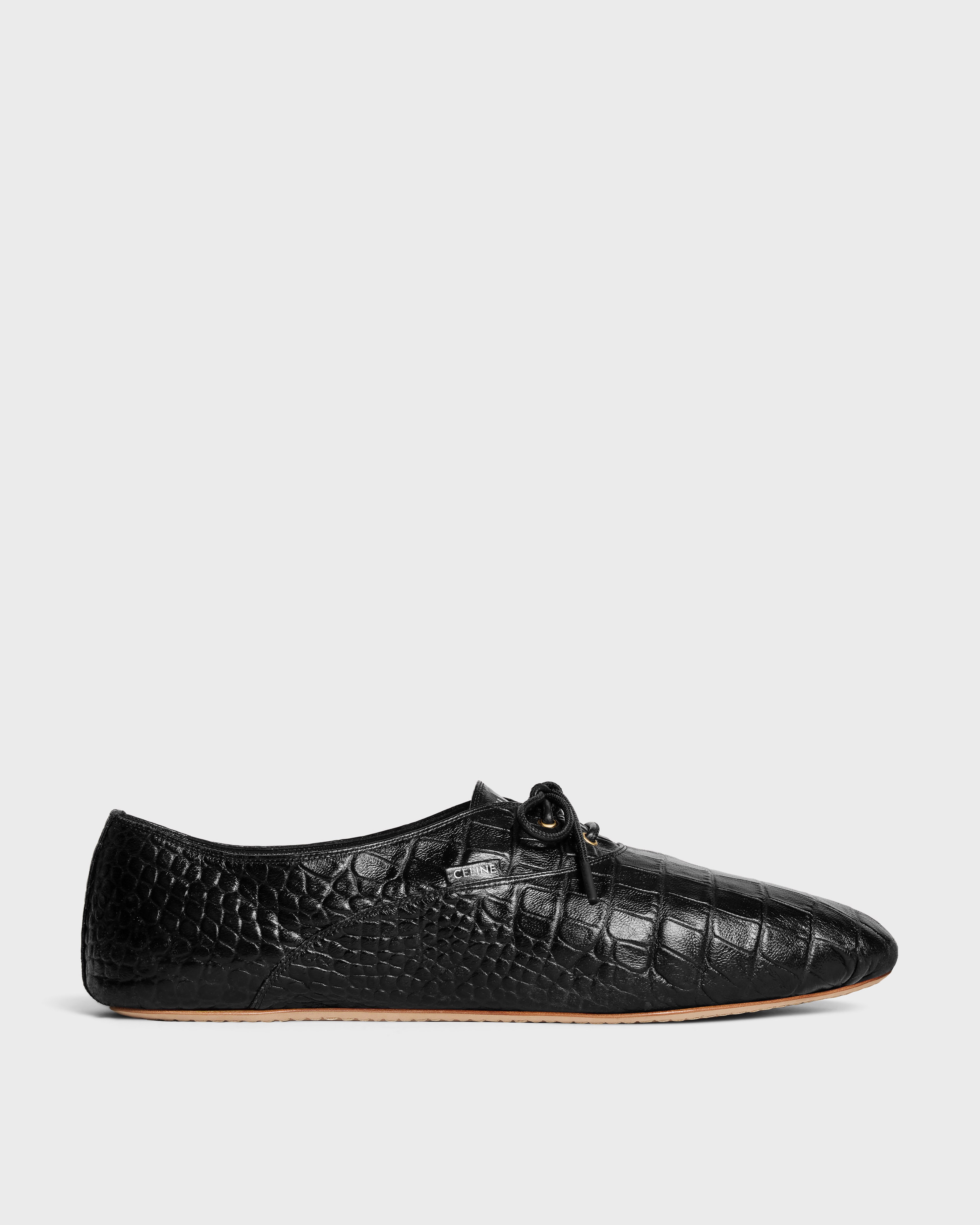 JAZZ SHOE IN CROCODILE STAMPED LAMBSKIN - BLACK | CELINE