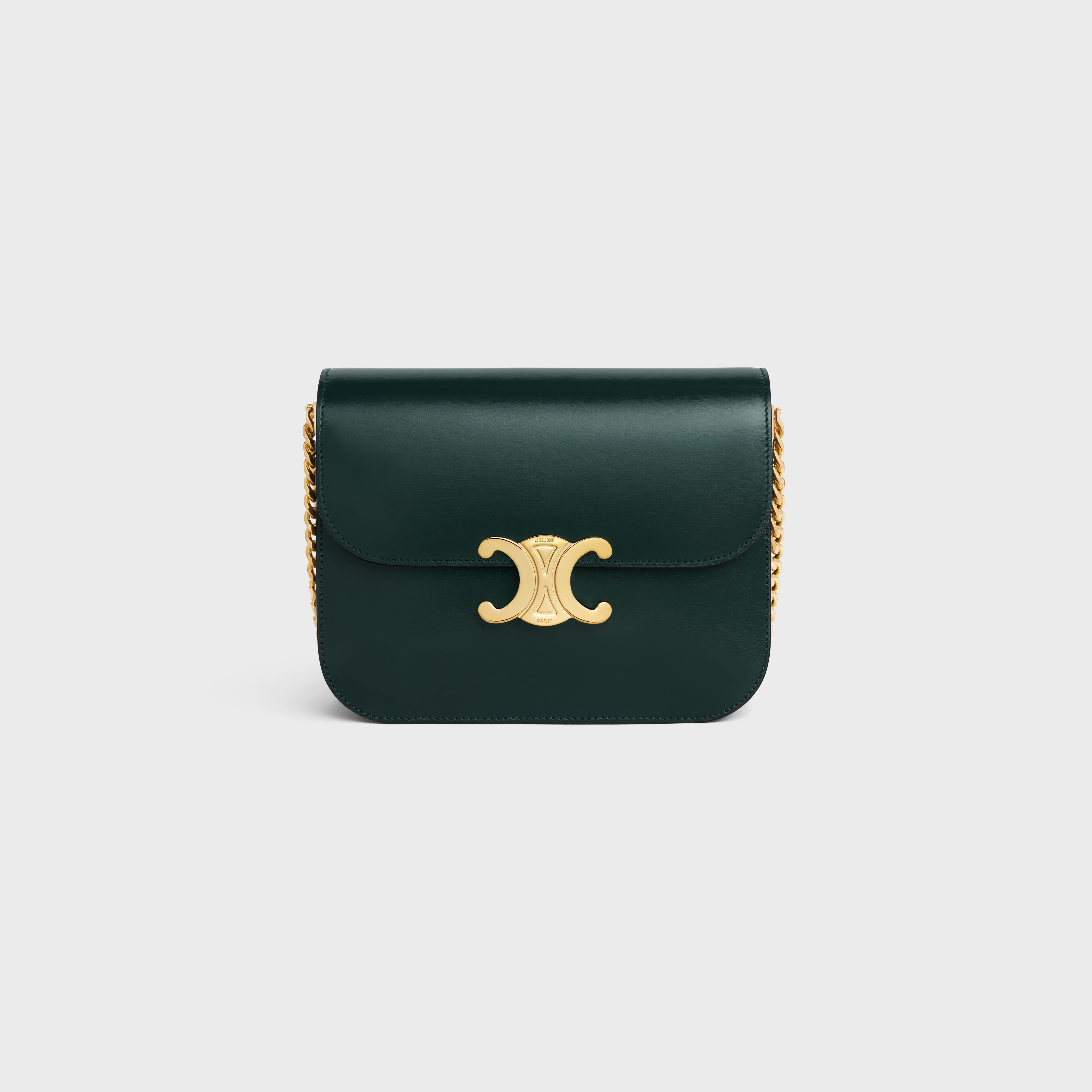 Shop CELINE Triomphe 2023 SS MINI TRIOMPHE in Shiny calfskin