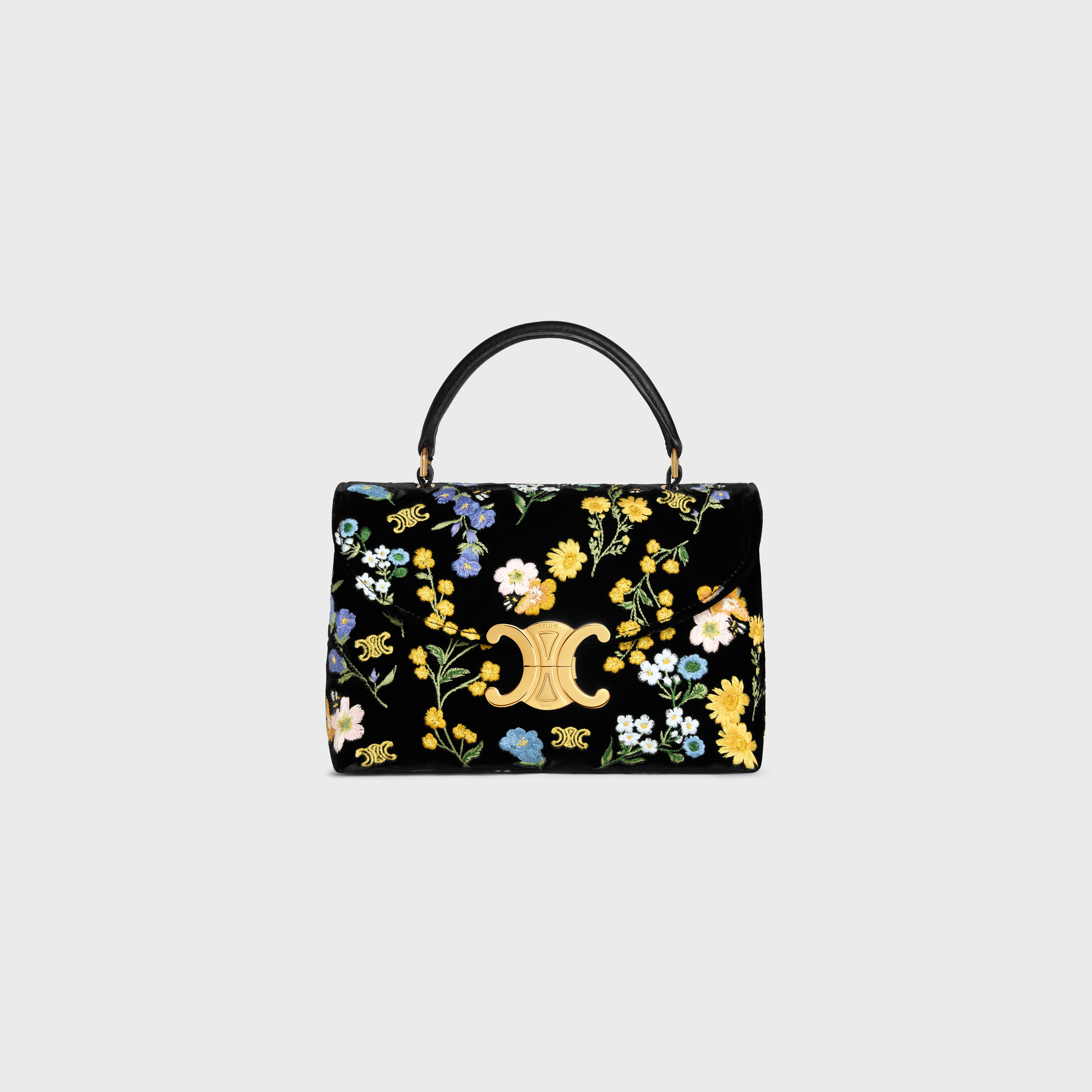 ティーン ニノ バッグ / フローラル刺繍入りベルベット - マルチカラー 