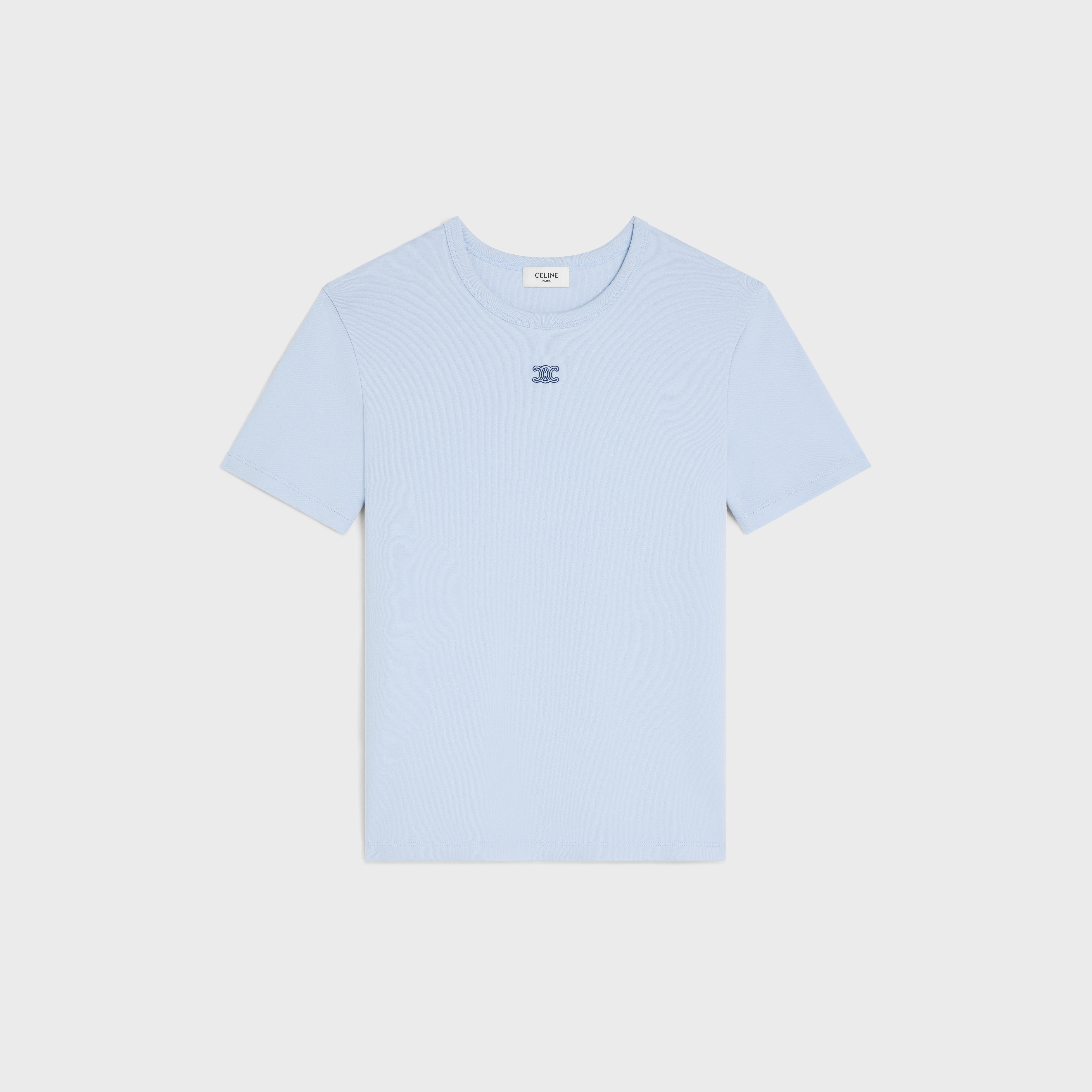 トリオンフ Tシャツ / リブ編みコットンジャージー - シエル 