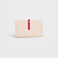 Cartera grande bicolor de piel de becerro con textura granulada y correa - Pastel / Rojo - 390 RUE SAINT-HONORE - 1 | CELINE