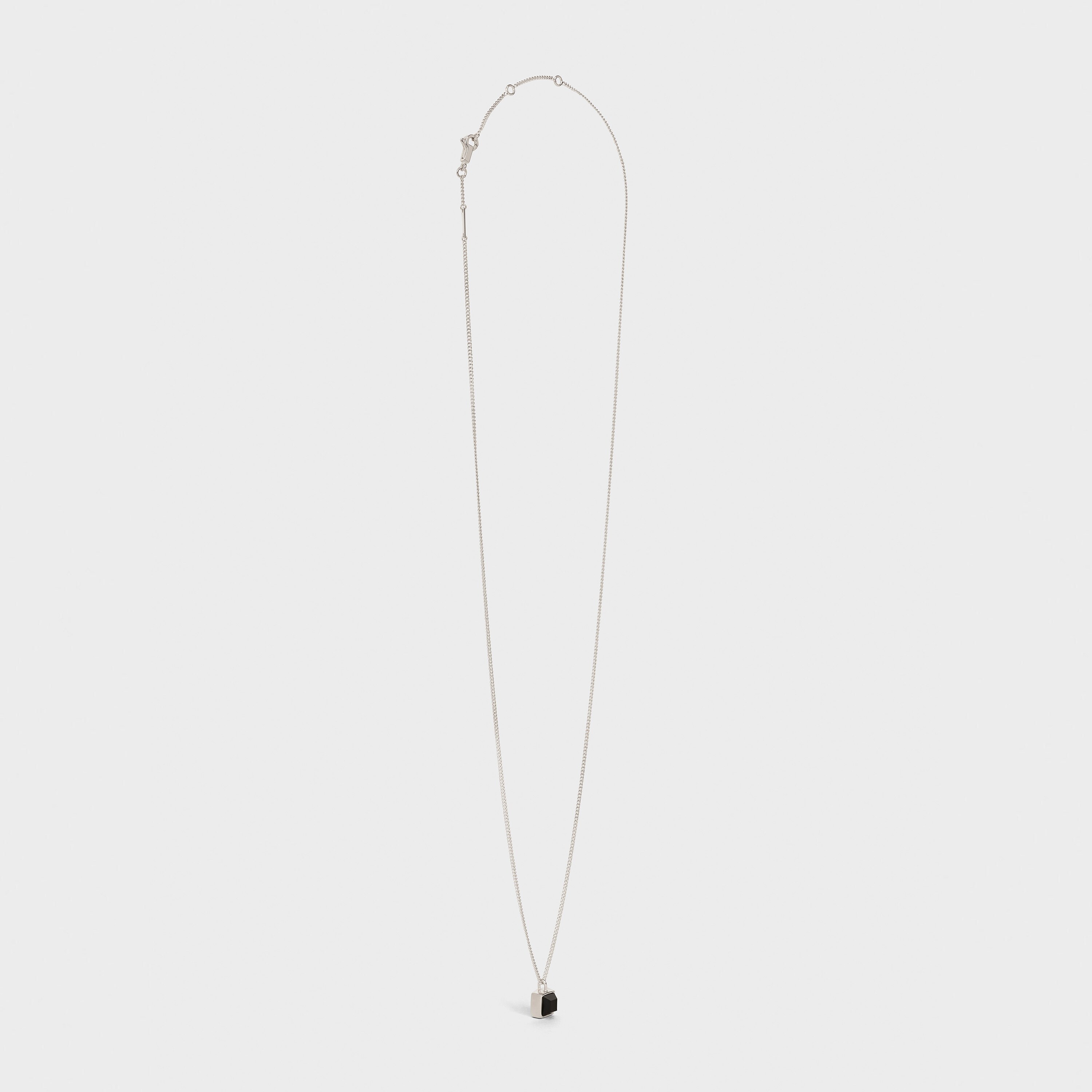 AIGUISE NECKLACE IN STERLING SILVER WITH RHODIUM FINISH AND ONYX 