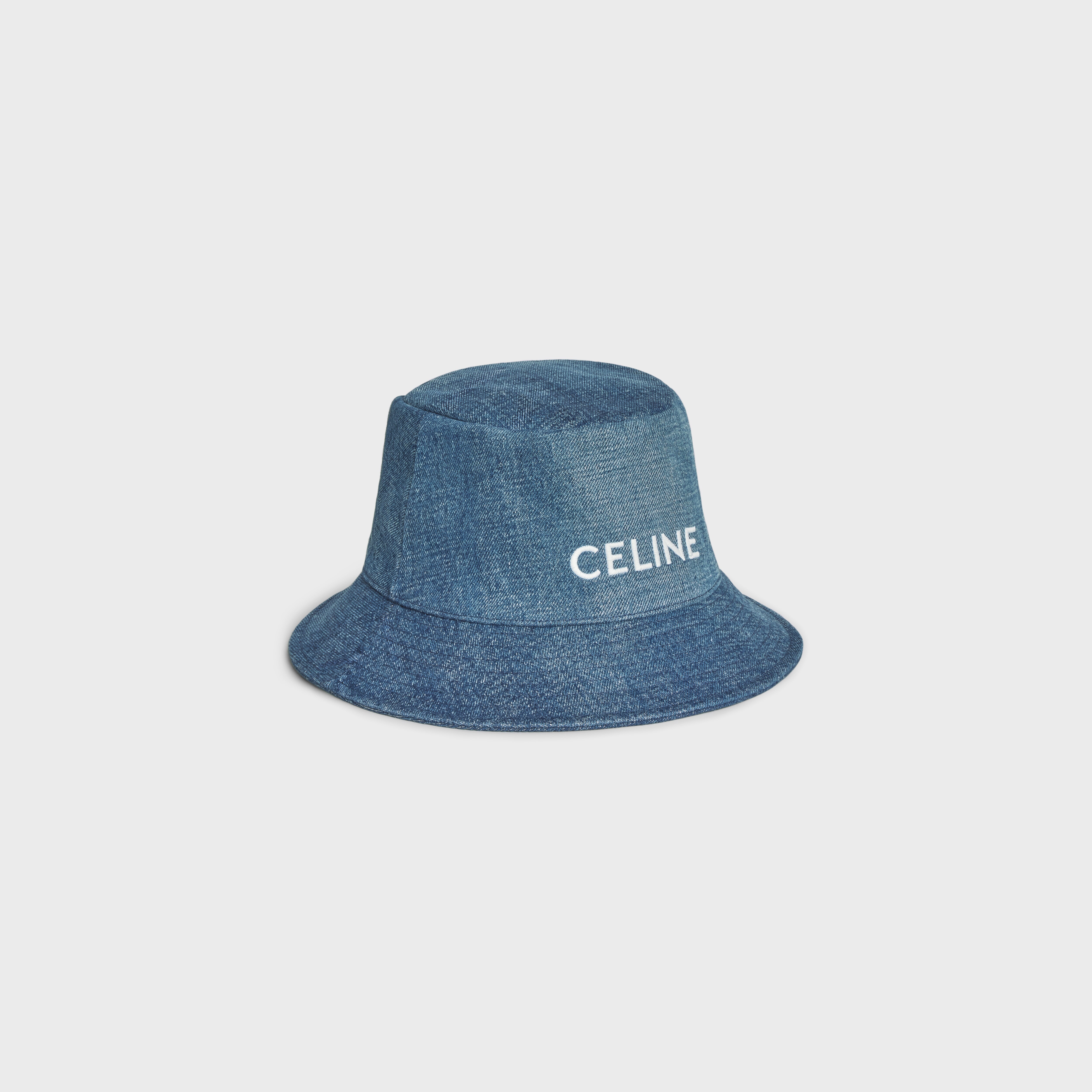 CELINE BUCKET HAT IN DARK UNION WASH 
