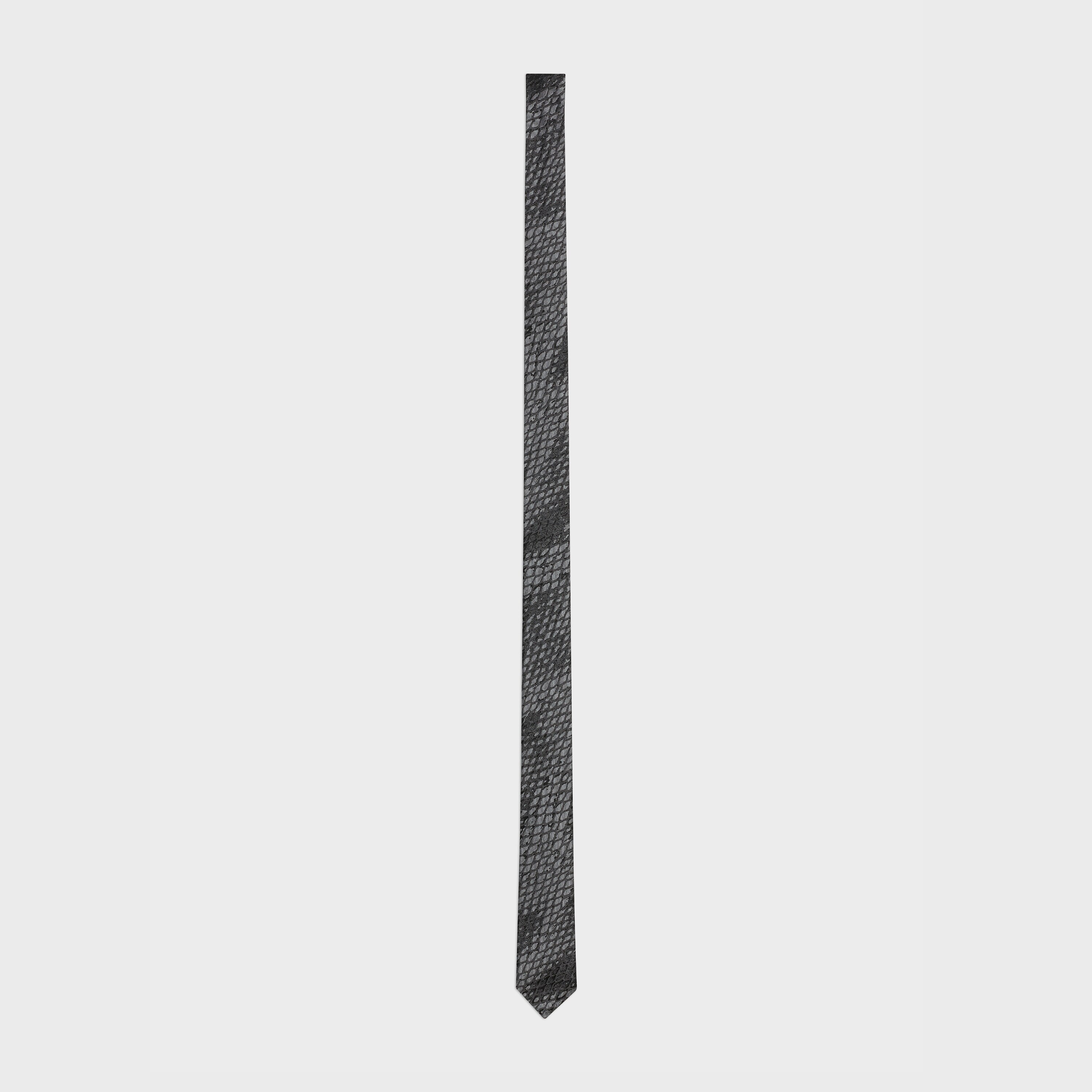 thin pointed tip tie in tone-on-tone snake-print silk - null | CELINE