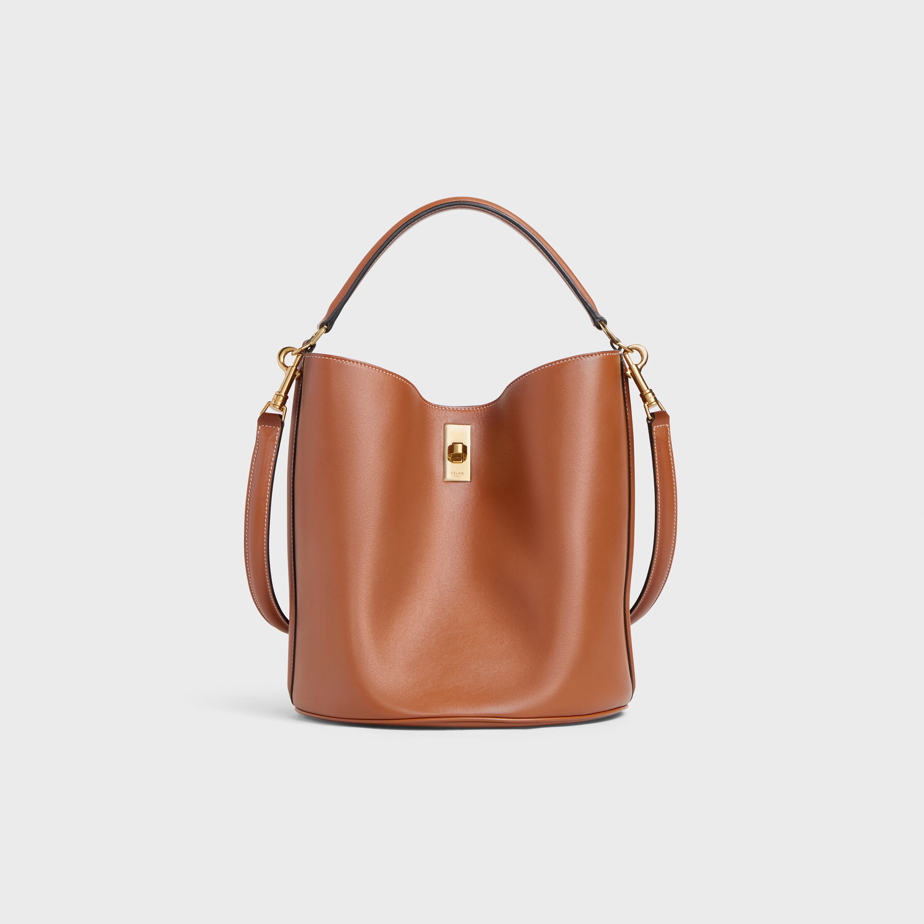 CELINE Medium Classic Bag in Linen Leige Textured Calfskin