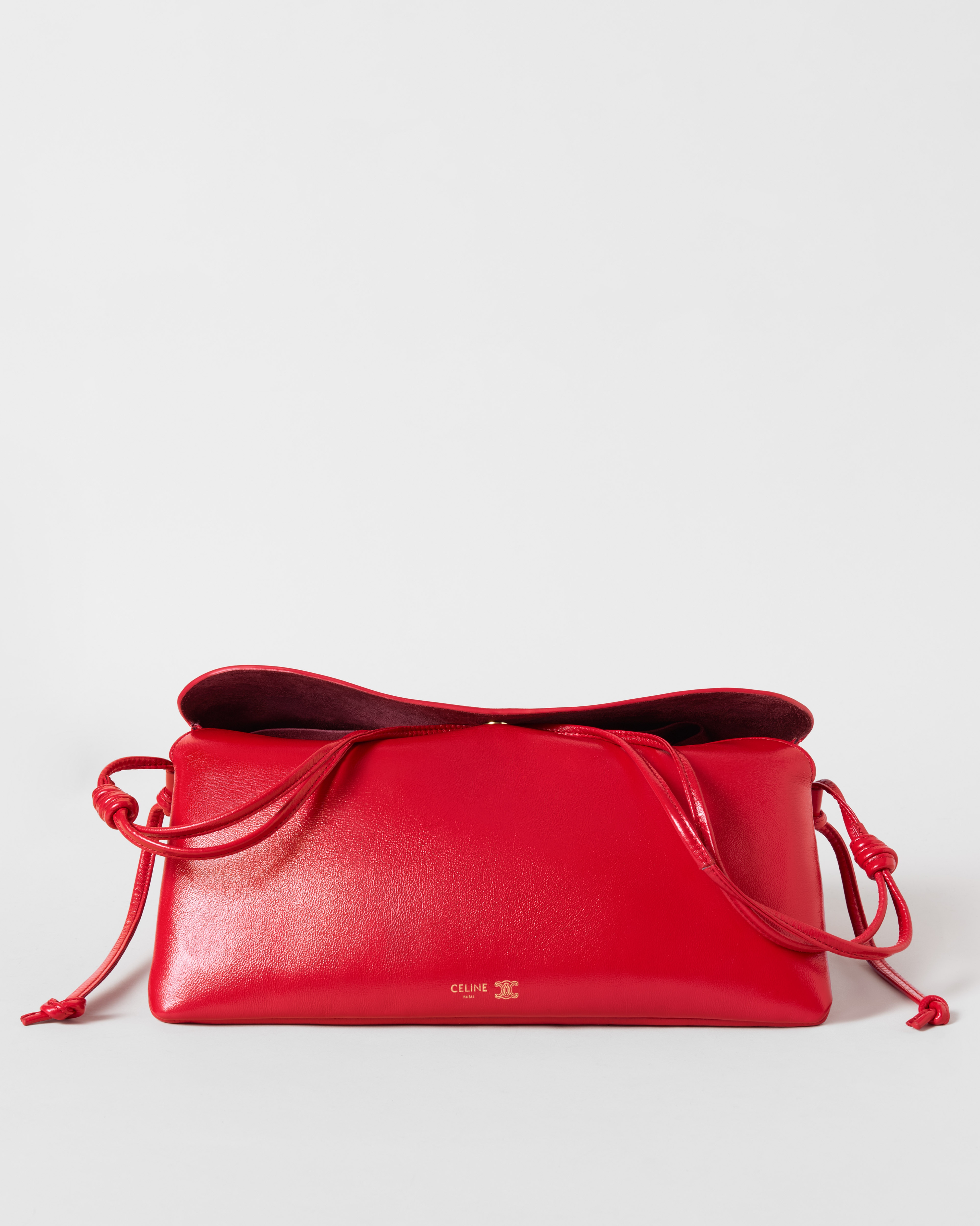 TRIO EAST WEST IN GLOSSY LAMBSKIN - CHILI RED | CELINE