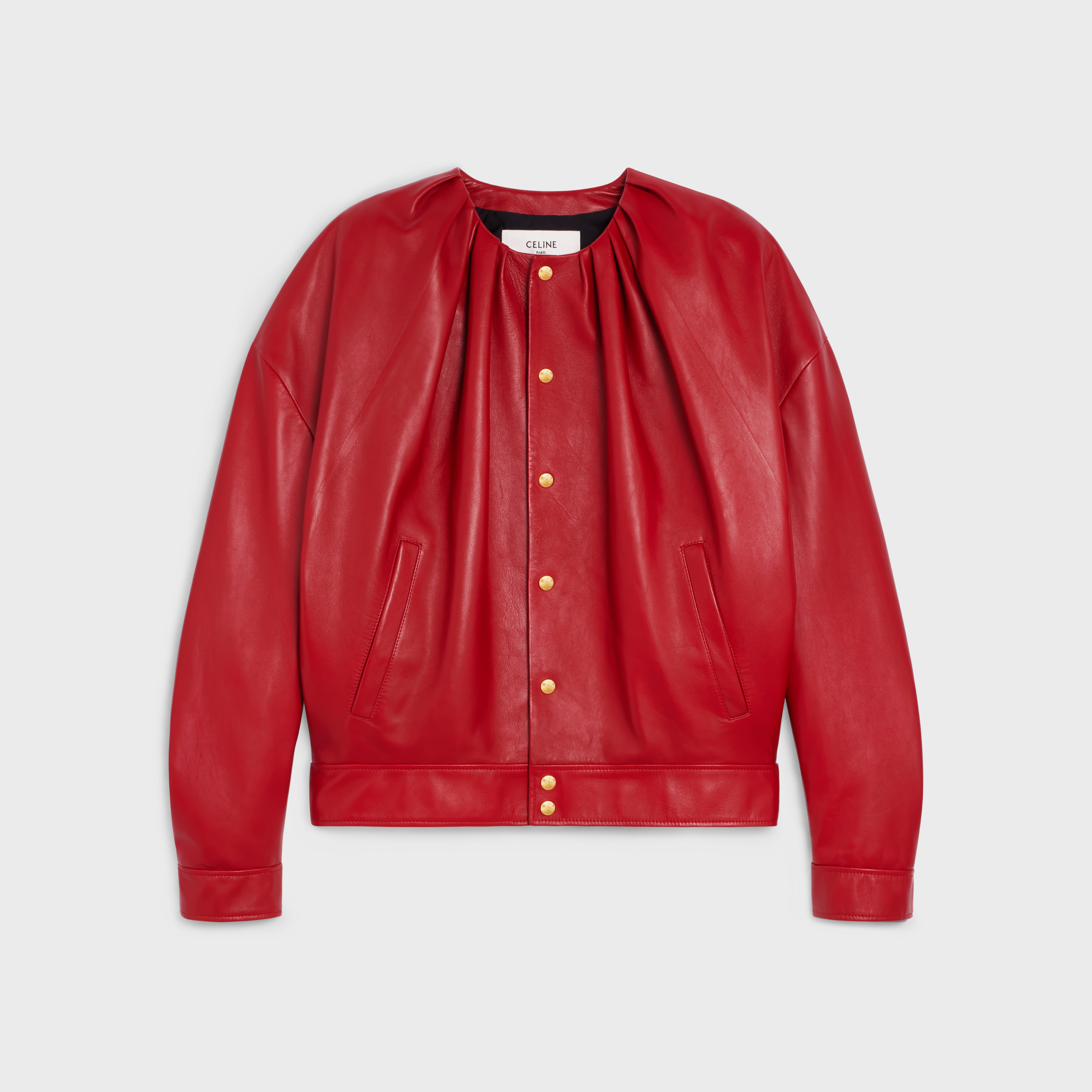 Jacket with pinched collar in plongé 