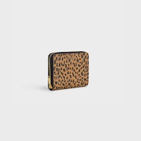 Cartera compacta de Piel de becerro con textura granulada y estampado de leopardo - Marrón / Negro - 390 RUE SAINT-HONORE - 2 | CELINE