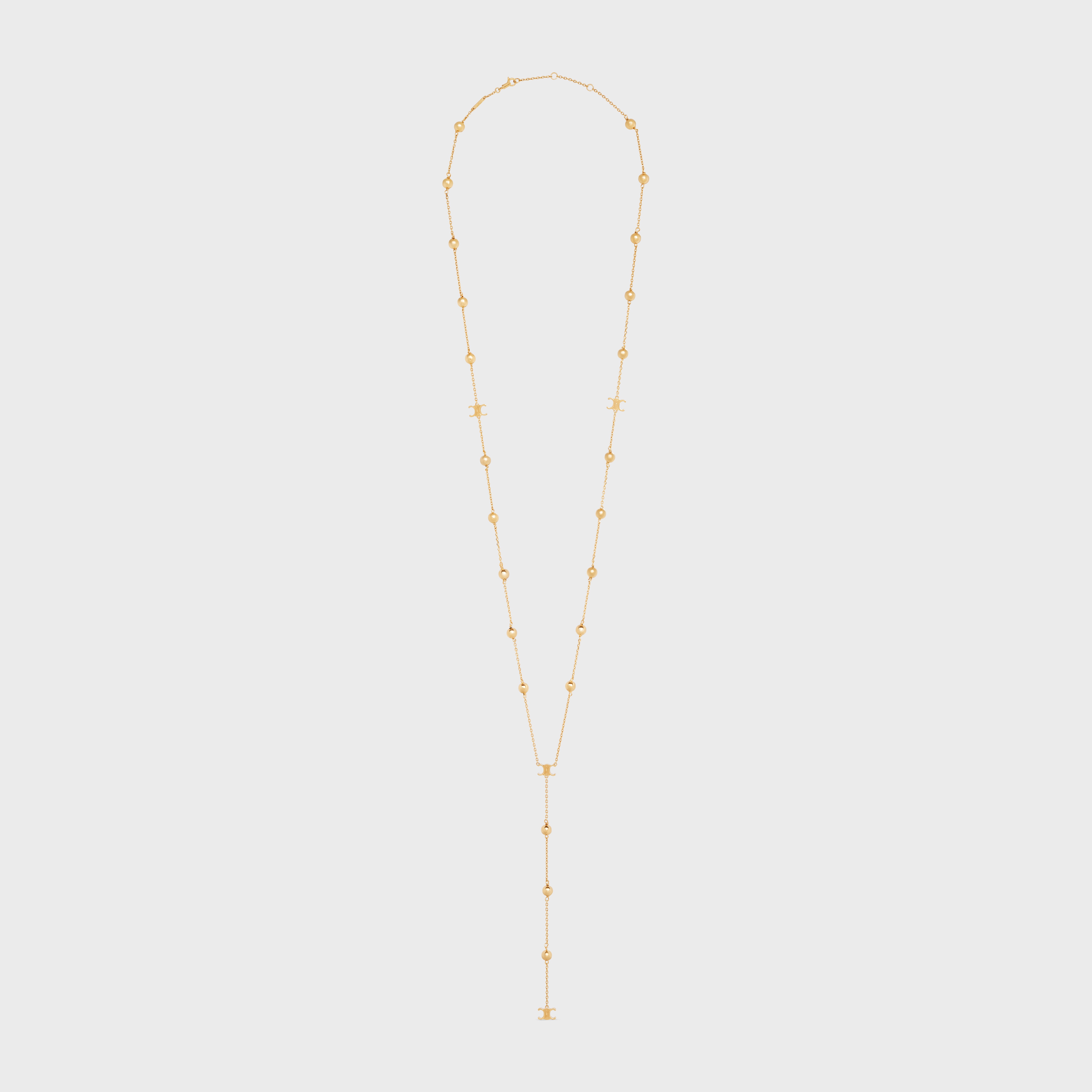 TRIOMPHE FOLK BEADS SAUTOIR IN BRASS WITH GOLD FINISH GOLD CELINE triomphe-folk-beads-sautoir-in-brass-with-gold-finish-gold-celine