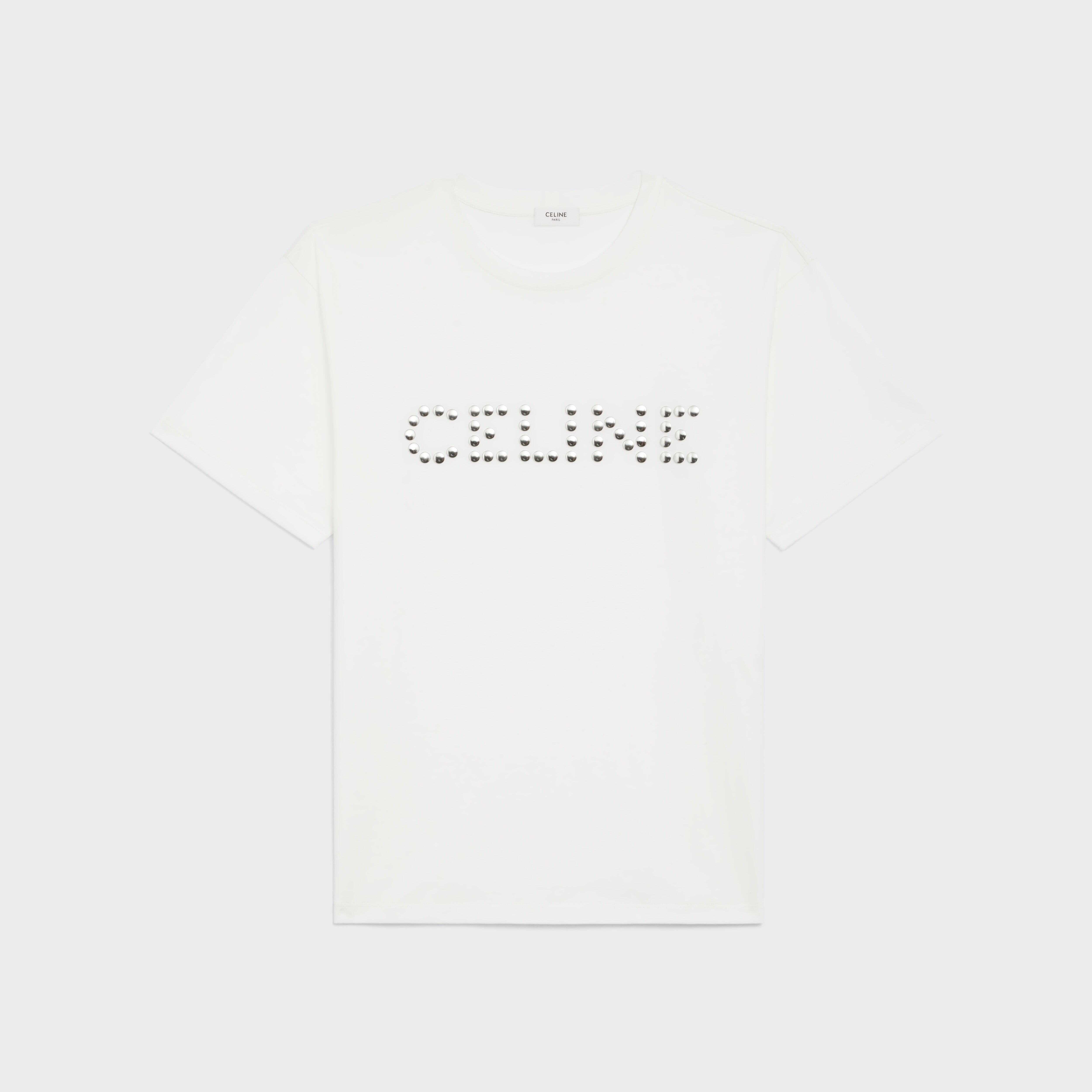 LOOSE CELINE T-SHIRT IN COTTON JERSEY WITH STUDS