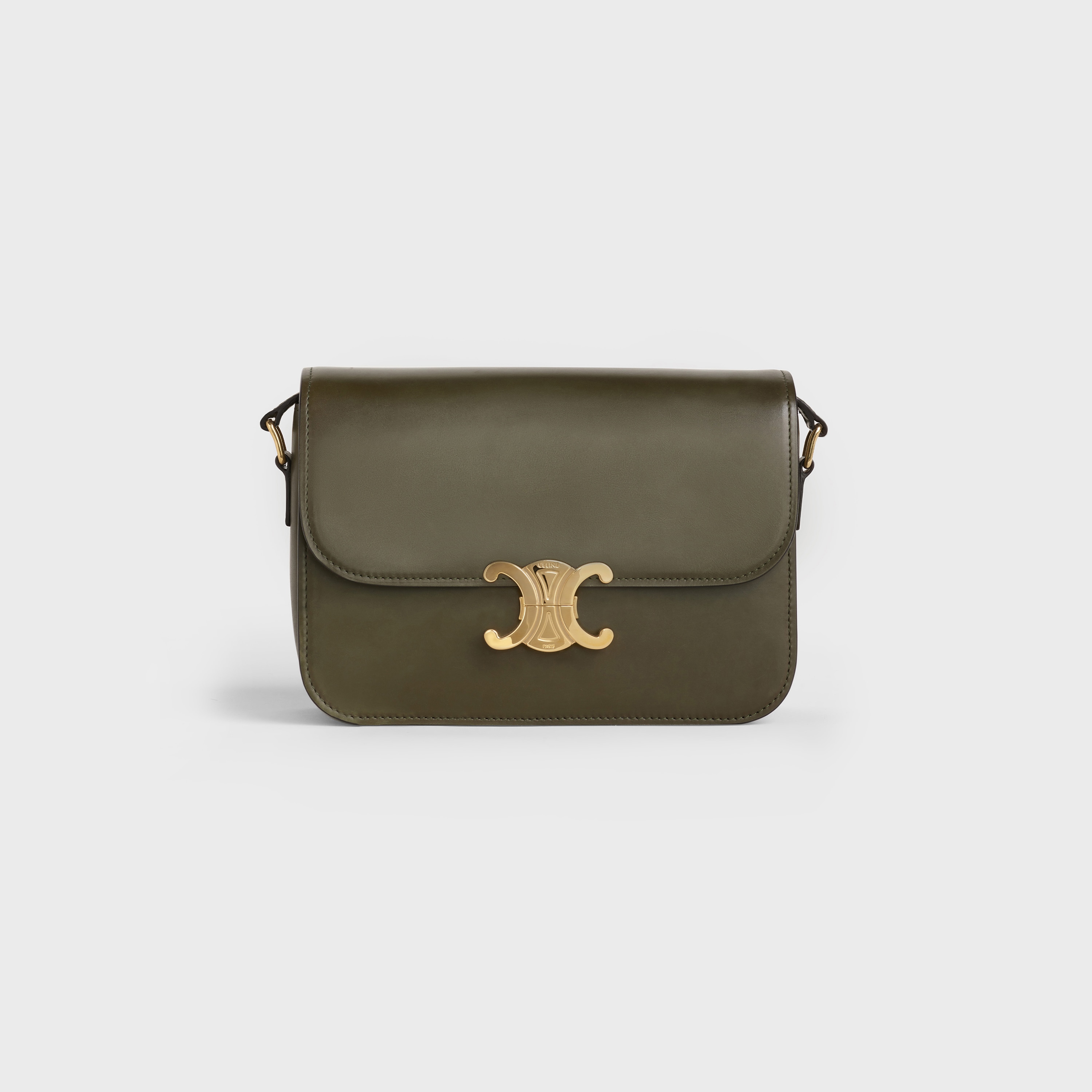 CLASSIQUE TRIOMPHE BAG in Natural Calfskin - Khaki | CELINE