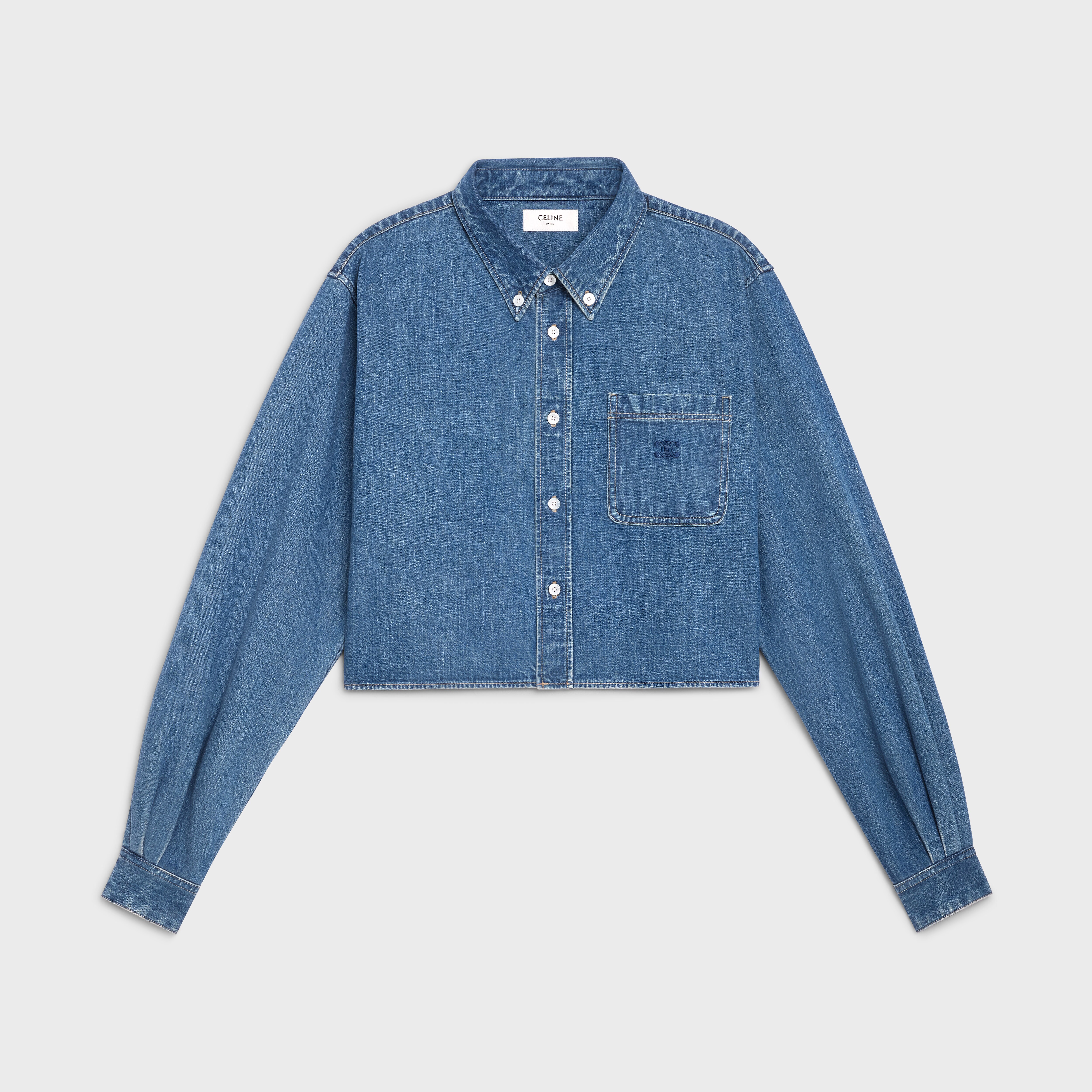 CROPPED SHIRT IN UNION OCEAN WASH DENIM - UNION OCEAN WASH