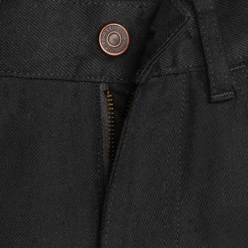 flared jeans in black denim - null | CELINE