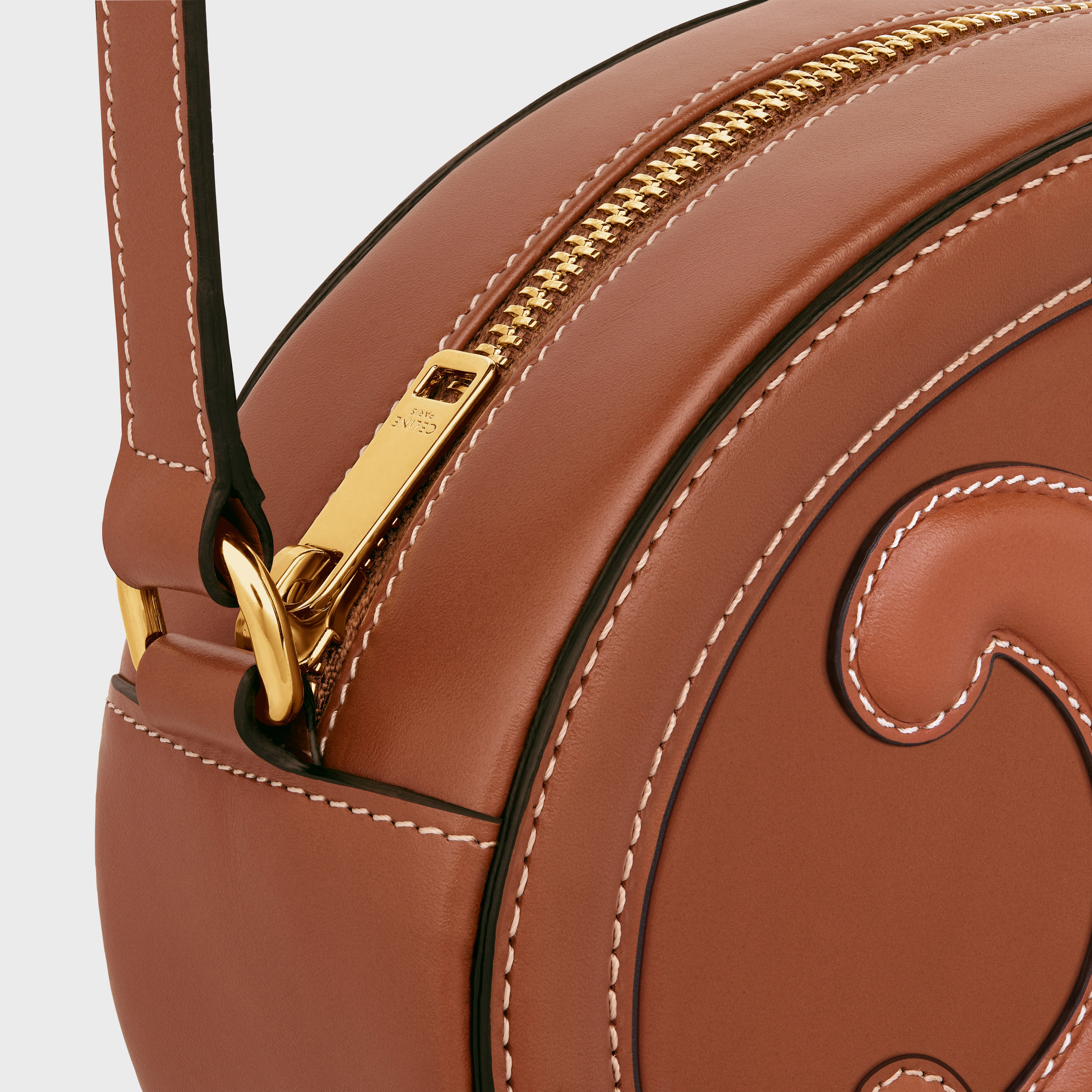 Tambour leather crossbody bag Celine Brown in Leather - 30671770