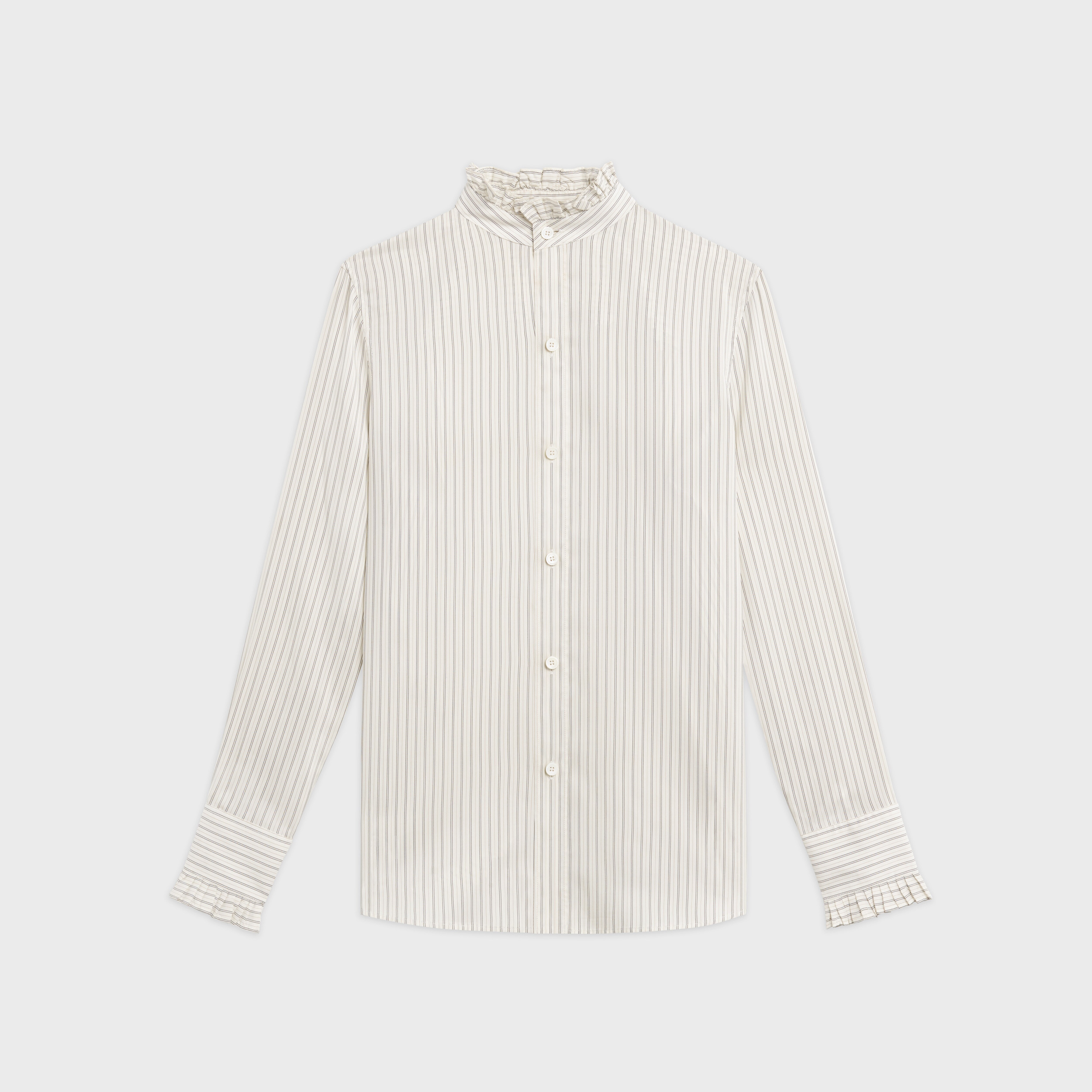 STRIPED SILK - ivory/beige/black 