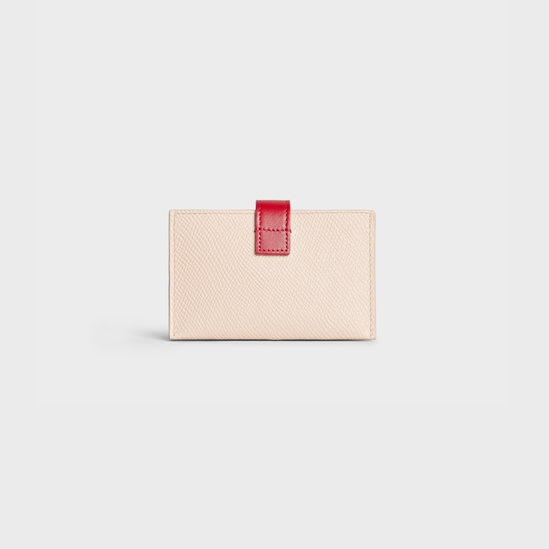 Bicolour Accordeon card holder in grained calfskin | CELINE