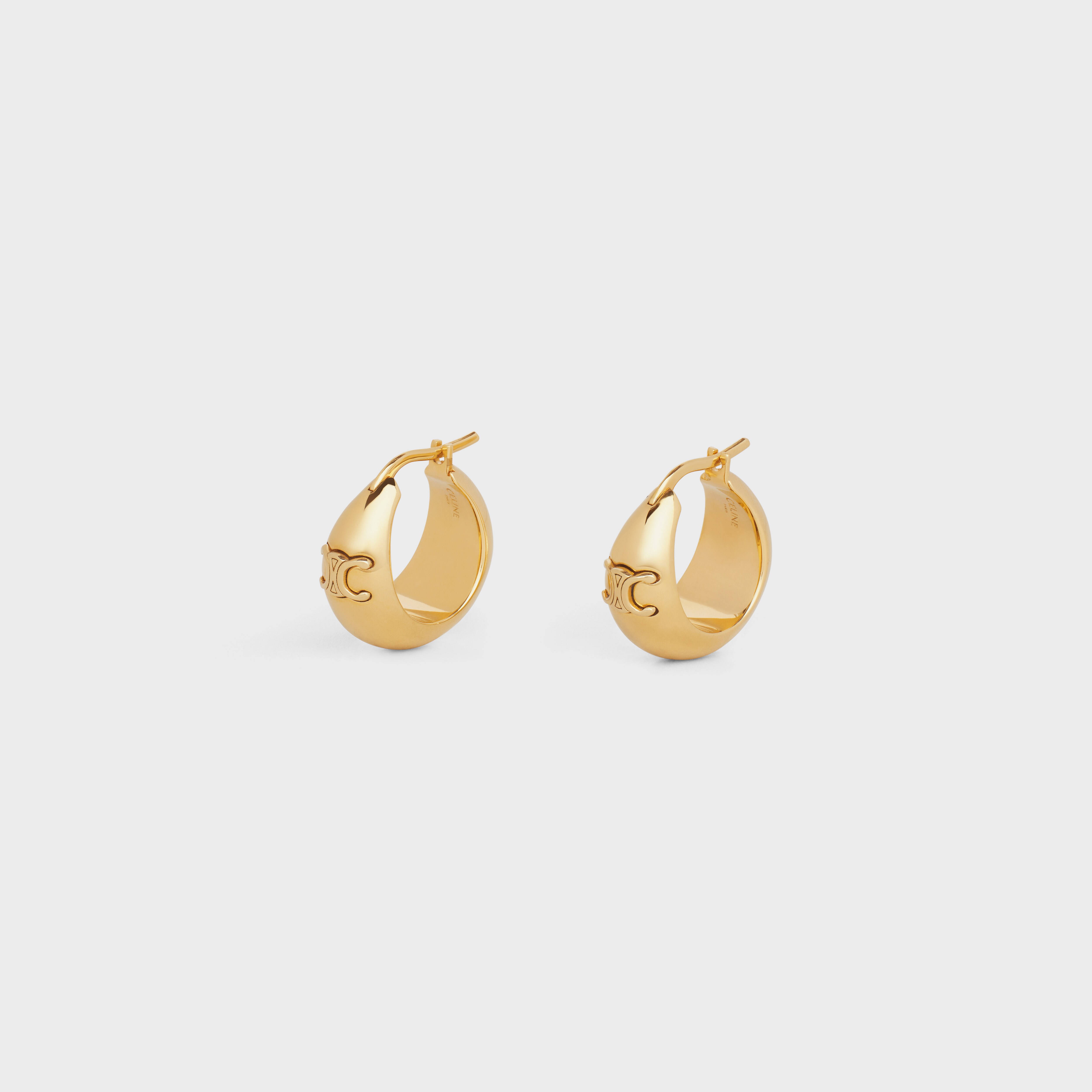 TRIOMPHE MINI TRIOMPHE EARRINGS IN BRASS WITH GOLD FINISH - GOLD