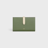 Cartera grande con correa de piel de becerro con textura granulada bicolor - Caqui claro / crema - 390 RUE SAINT-HONORE - 1 | CELINE