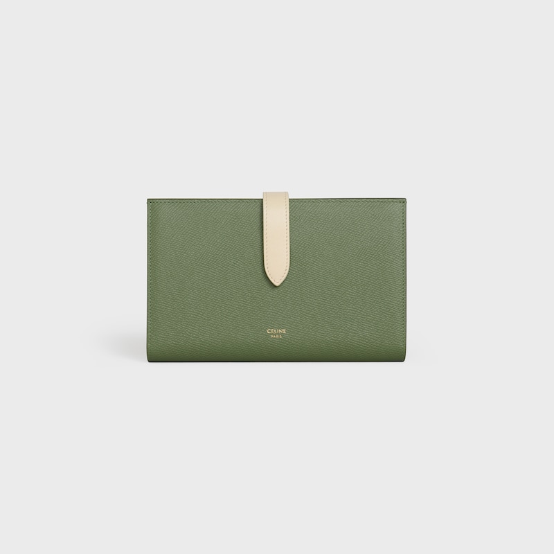 Large strap wallet in Bicolour Grained Calfskin | CELINE