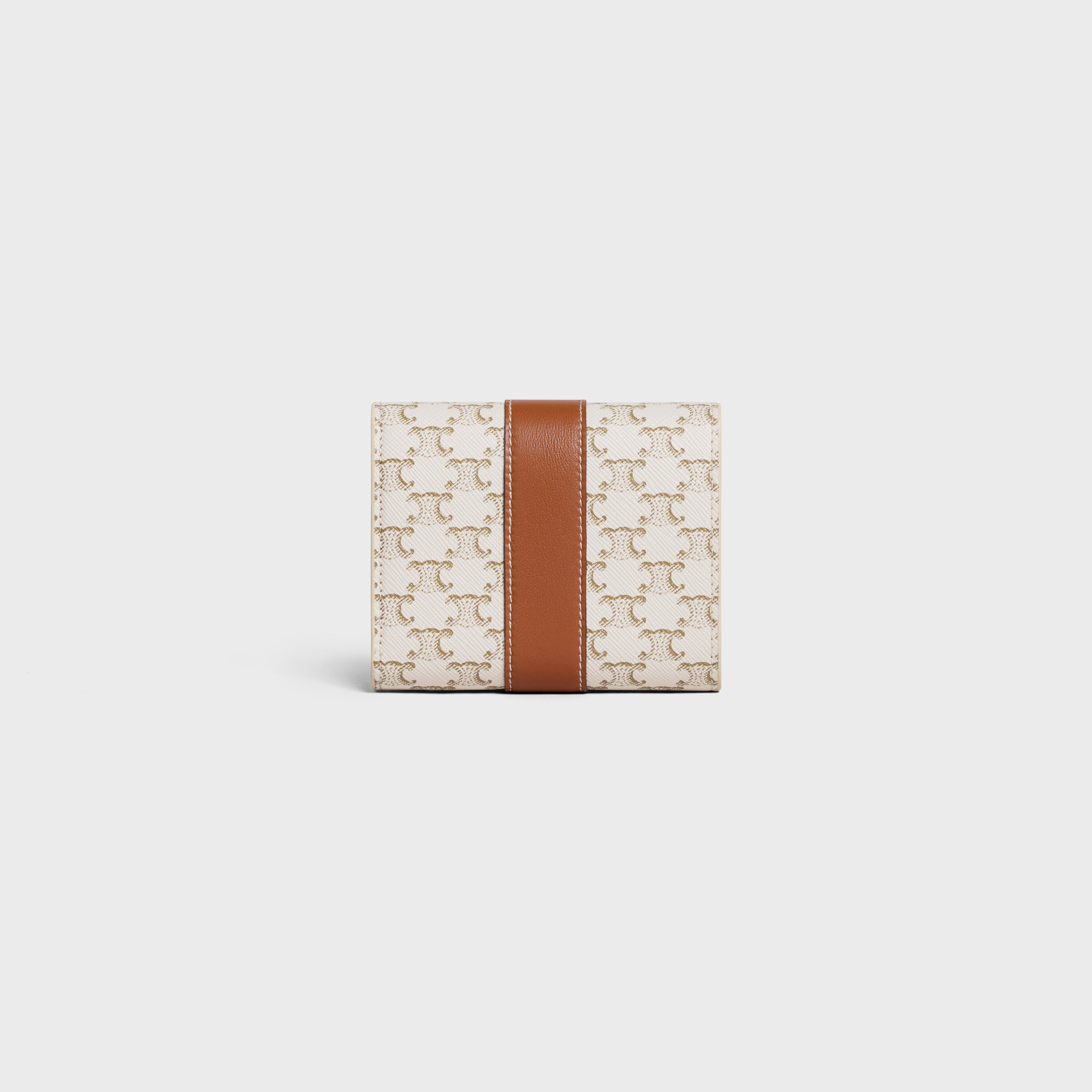 Celine Small Wallet Triomphe in Triomphe Canvas Tan