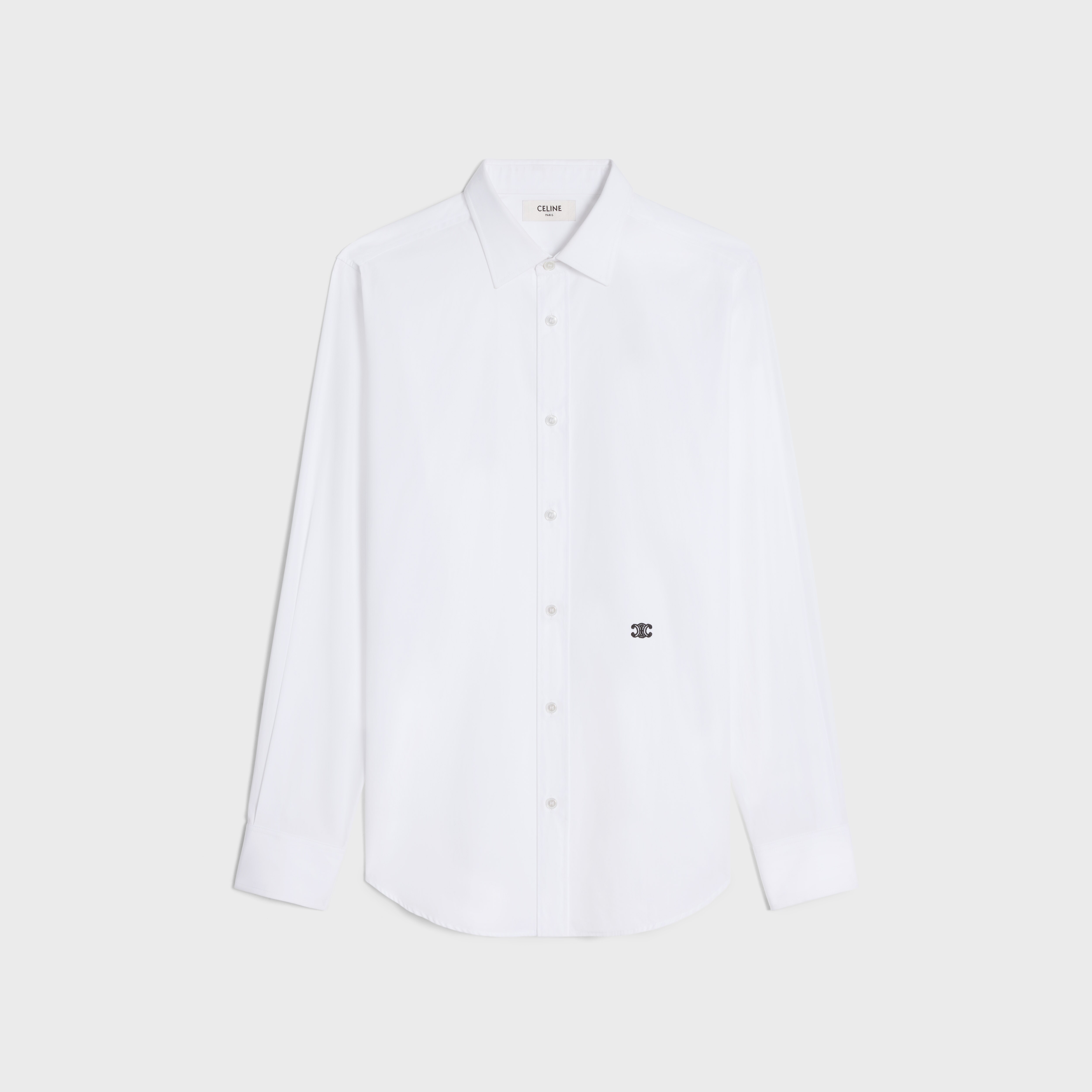 Celine Homme Men's Convertible-Collar Silk Shirt