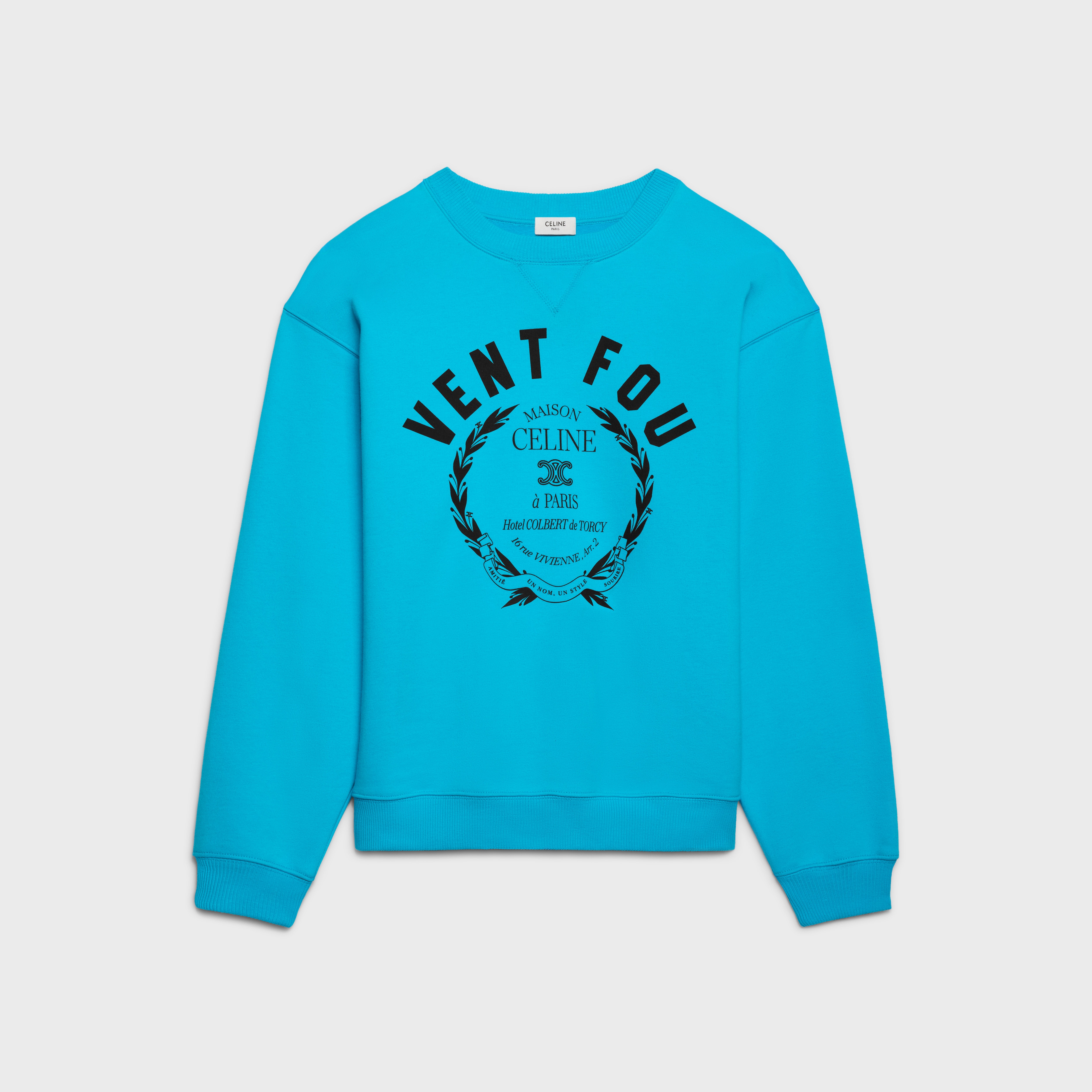 sweatshirt IN cotton fleece - MICKEY BLUE / BLACK | CELINE