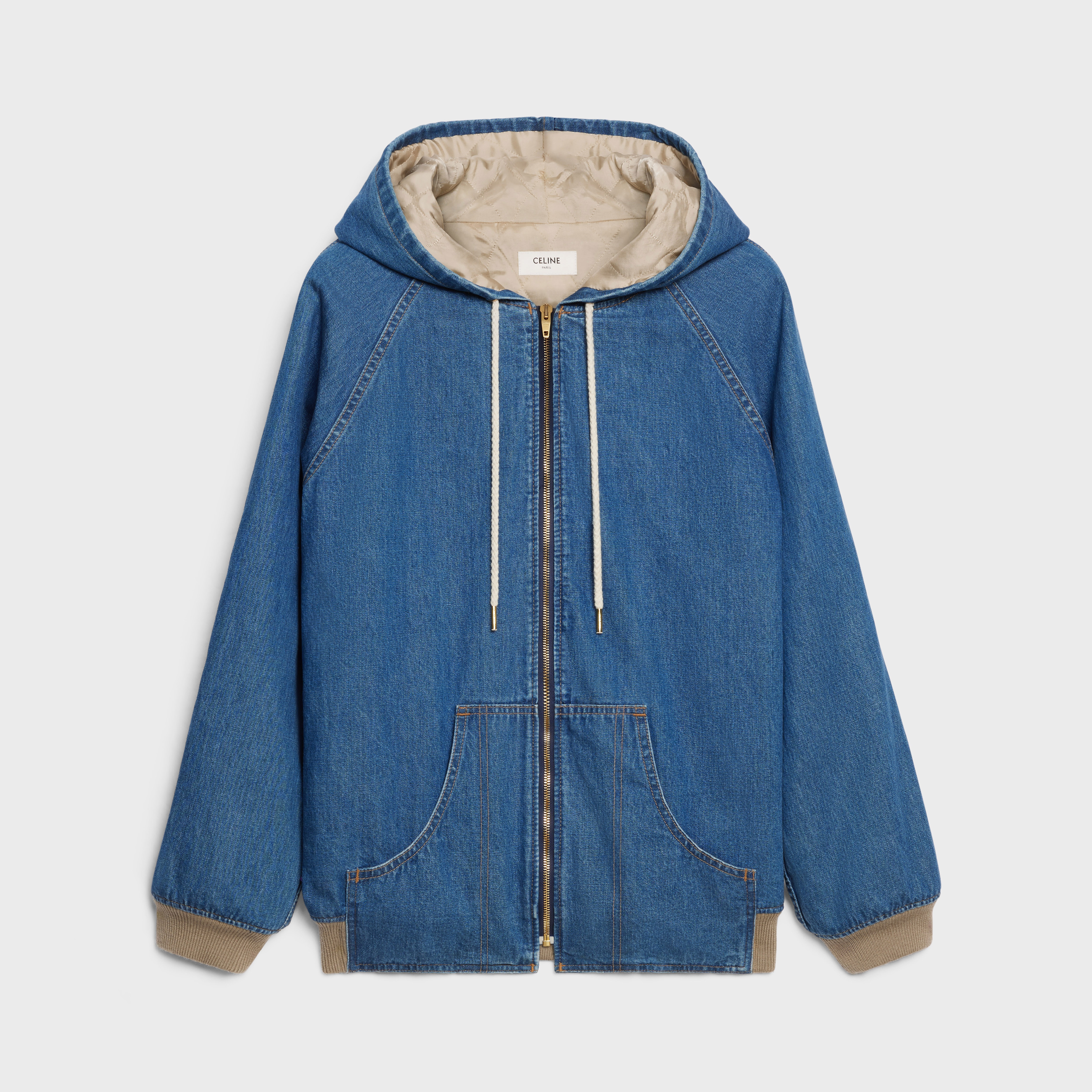 CELINE TWIRL WASH HOODED JACKET - TWIRL 